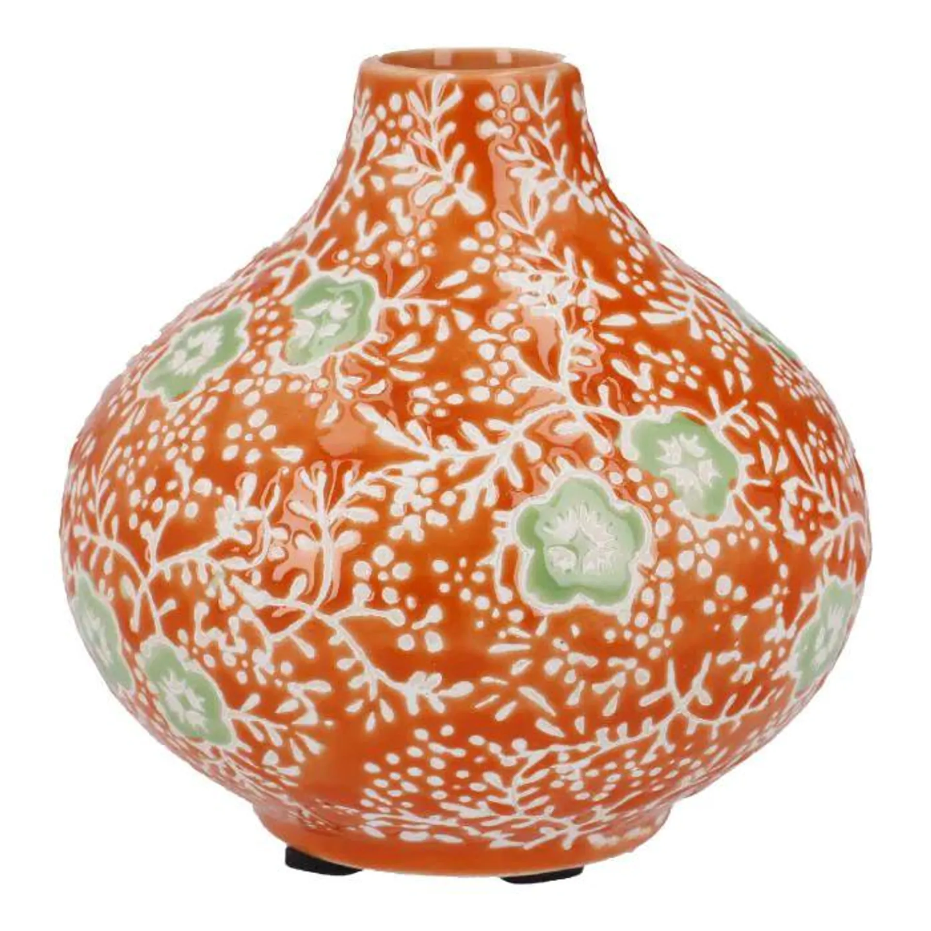 Vase Blümchen, orange, 9 cm