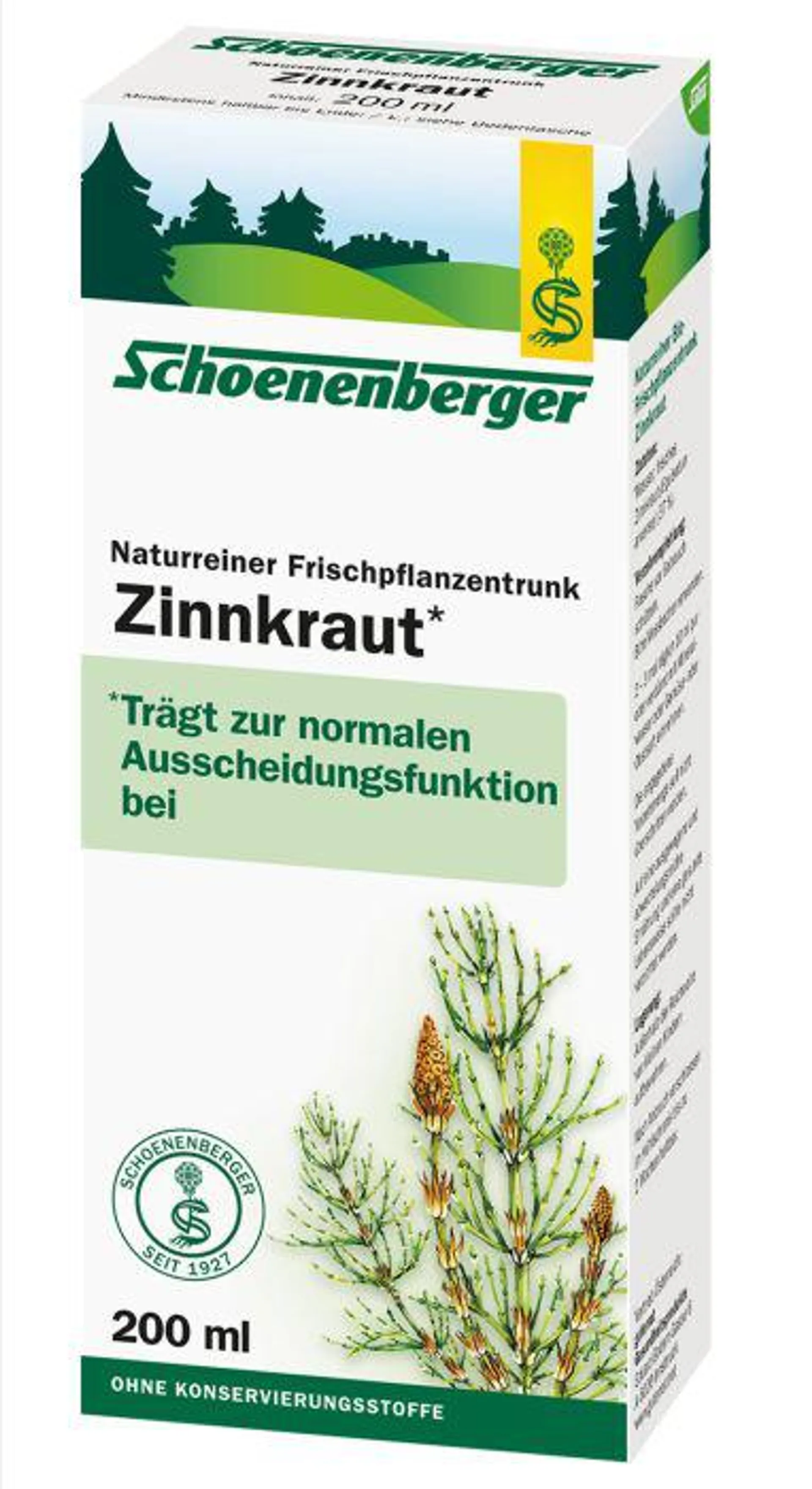 Schoenenberger® Zinnkraut, Naturreiner Frischpflanzentrunk (BIO) 200ml
