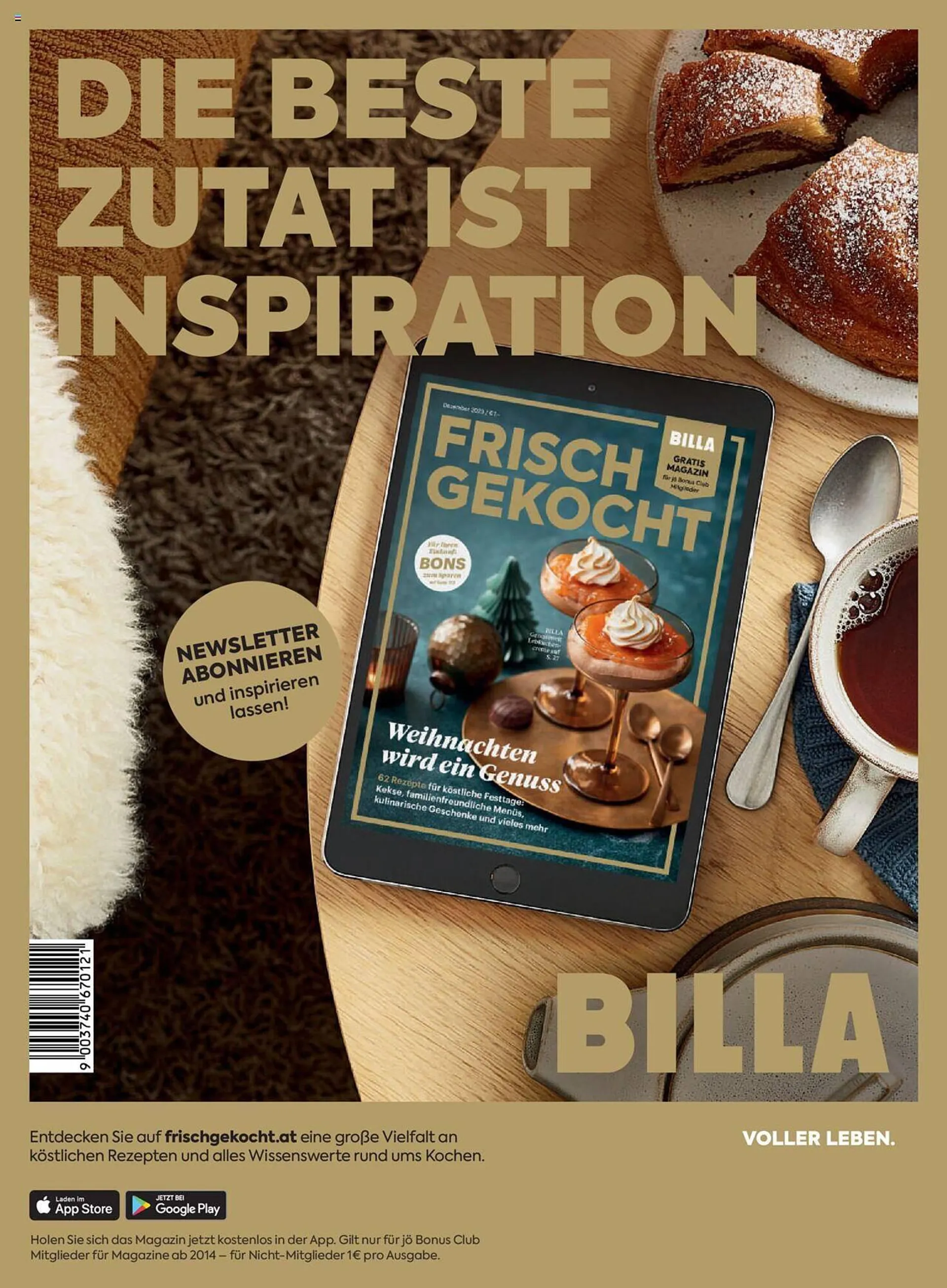 Billa Flugblatt von 1. Dezember bis 31. Dezember 2023 - Flugblätt seite  180