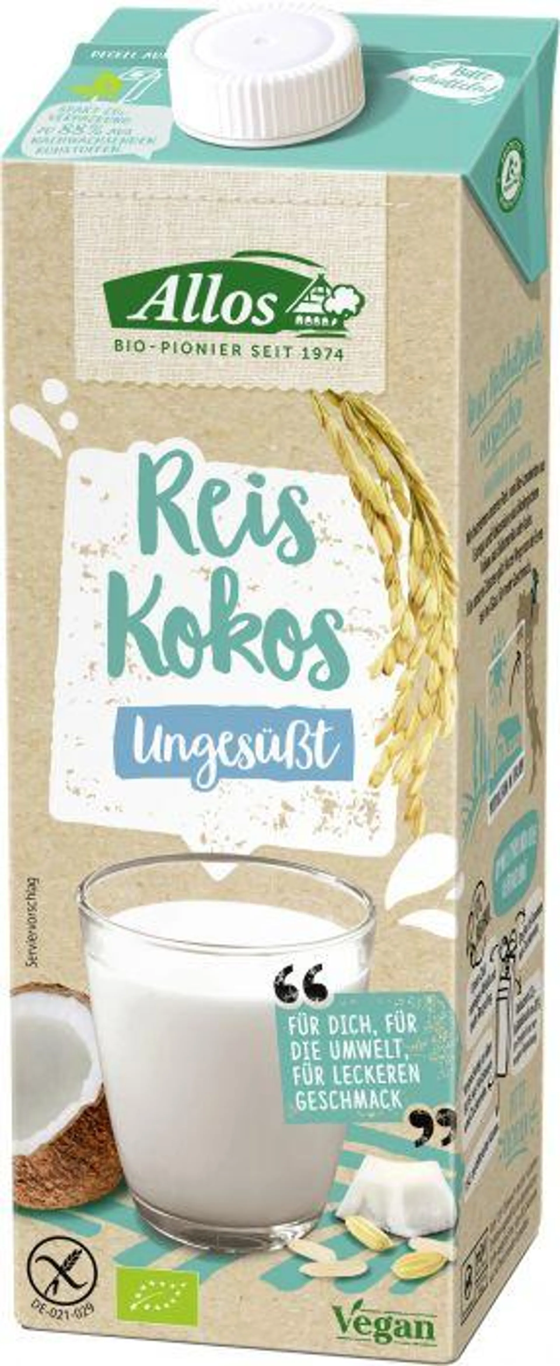 Allos Reis Kokos Drink Ungesüßt 1l