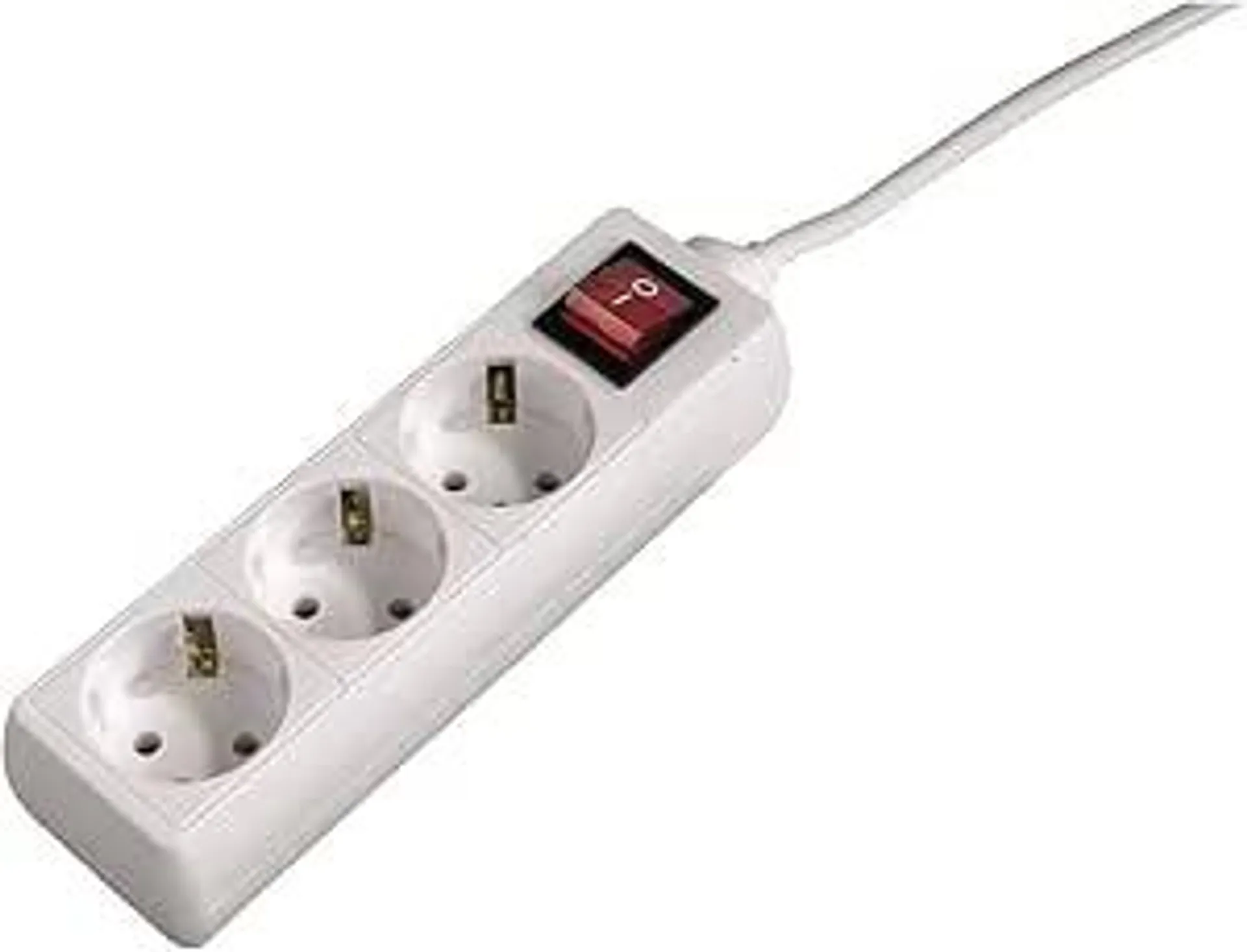 Hama Steckdosenleiste 3-fach (Mehrfachsteckdose mit Save Energy-Schalter zum Stromsparen, Steckplätze 45 Grad gedreht, Kabel 1,4m, GS geprüft, Mehrfachstecker für Home Office) weiß