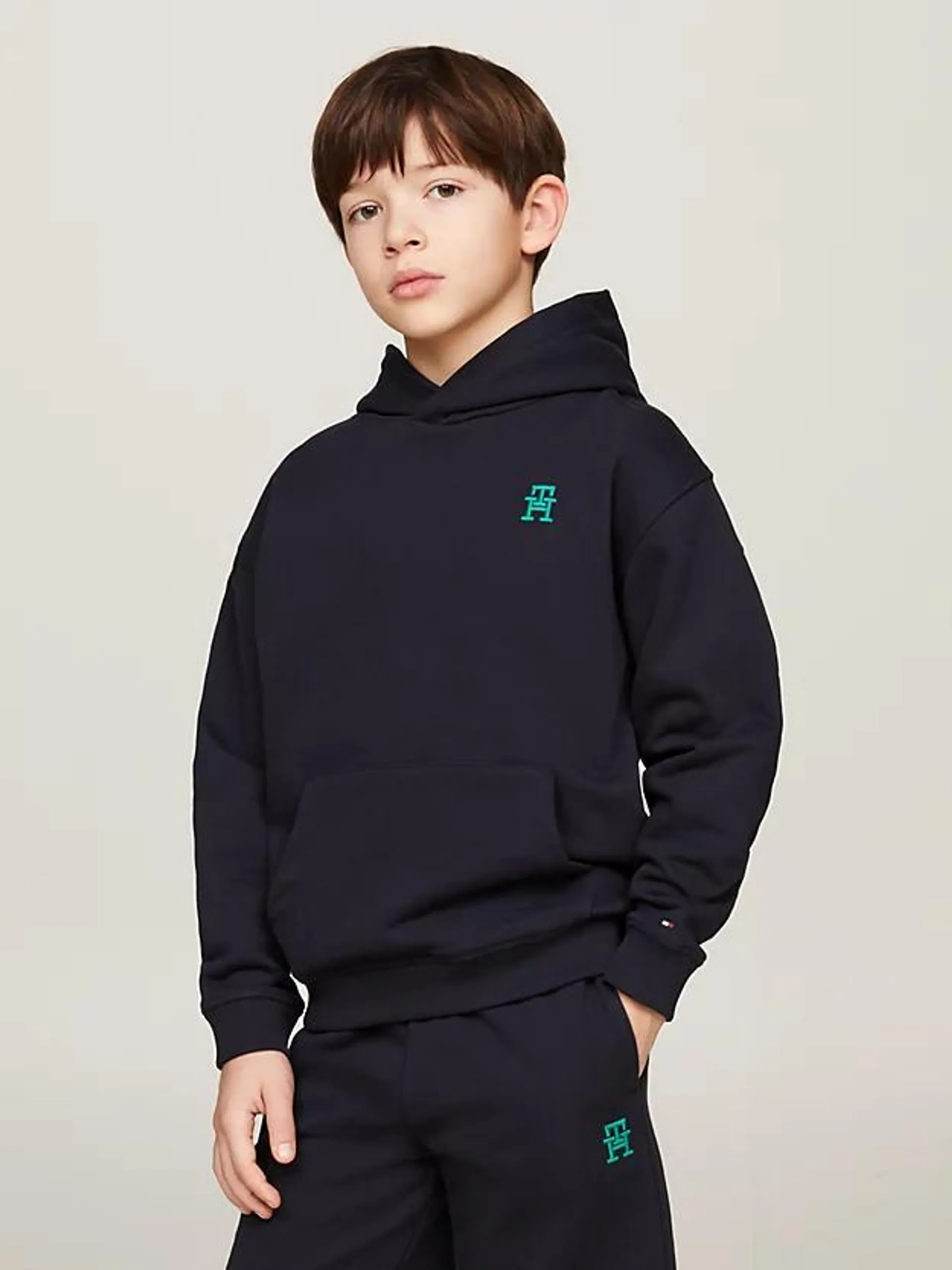 TH Monogram Hoodie mit Stickerei