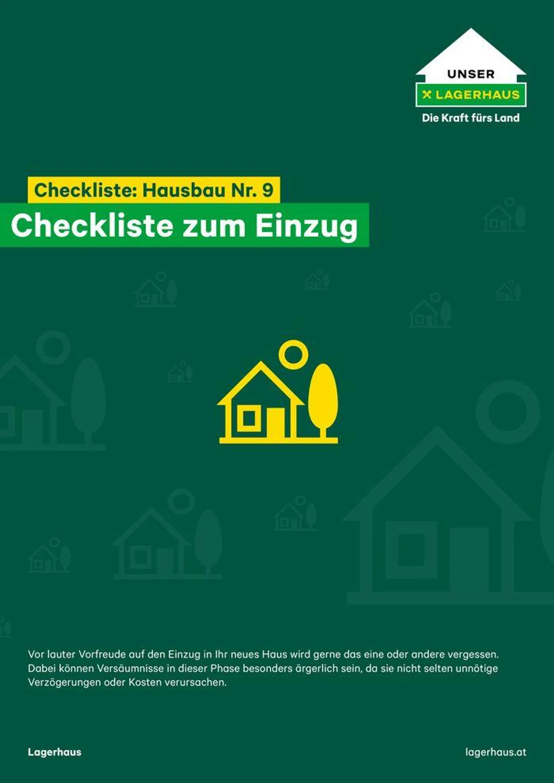 Checkliste Nr. 9 - Hausbau - Einzug - 1