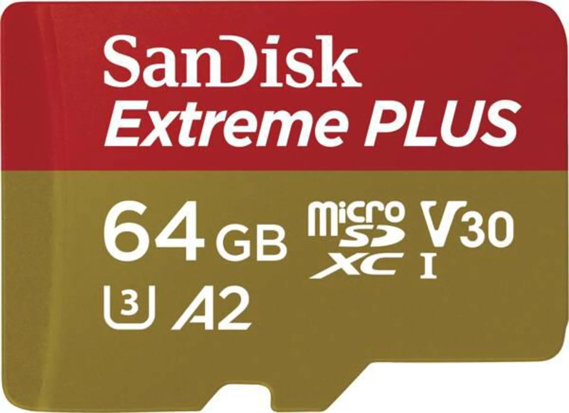 Extreme Plus microSDXC 64GB 200MB/s A2 C10 V30 UHS-I U3 + SD