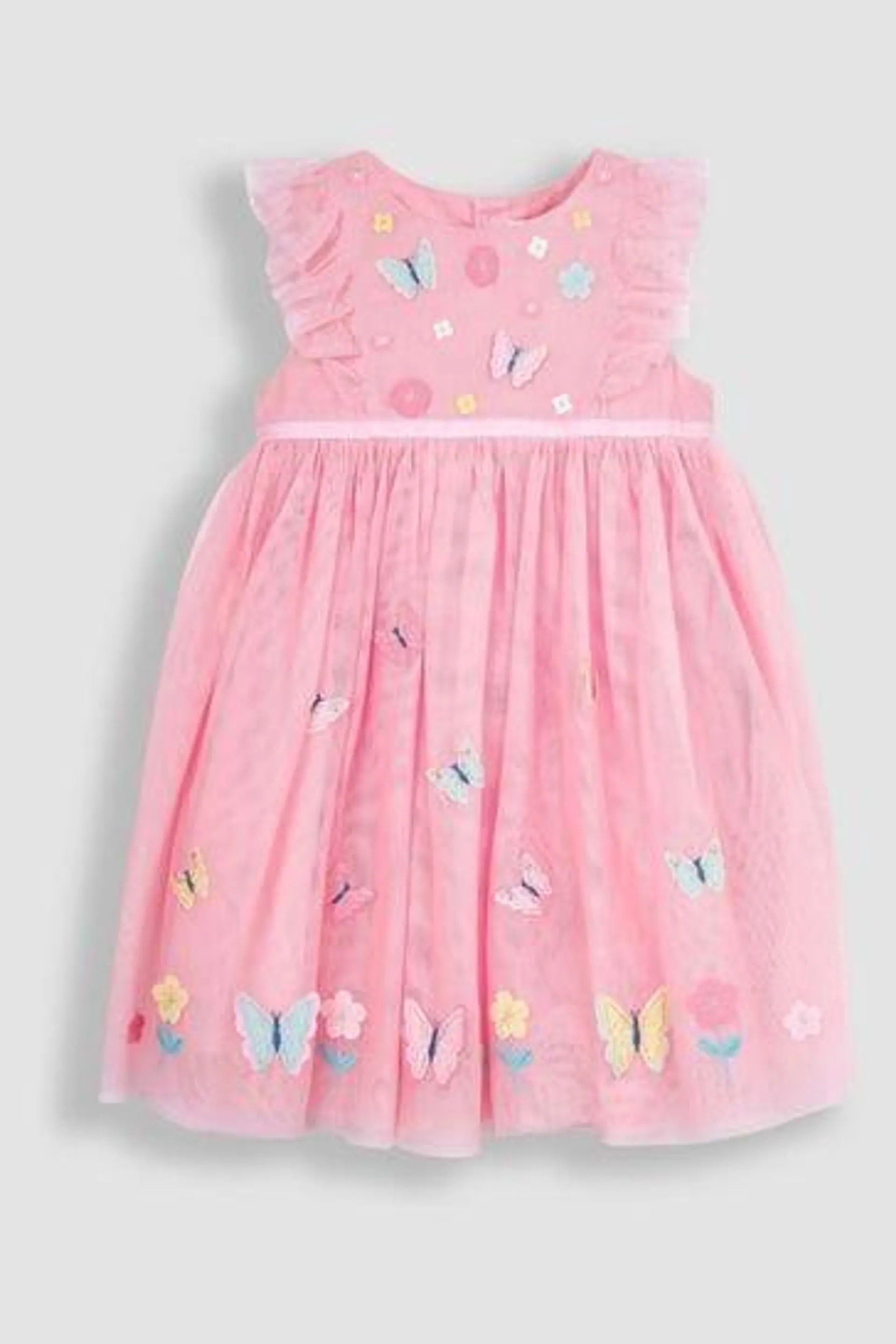 JoJo Maman Bébé Hübsches, geblümtes Partykleid aus Tüll