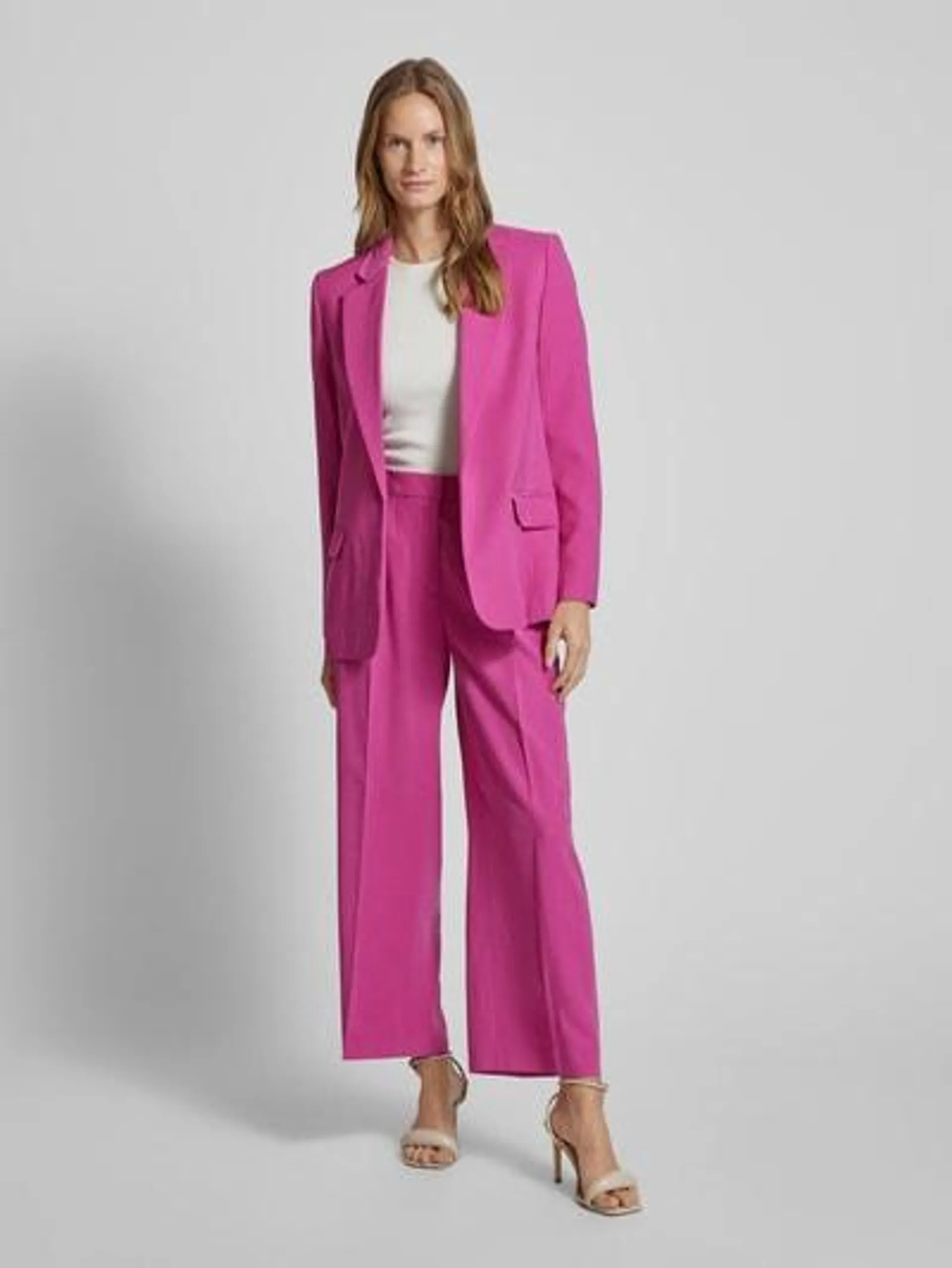 Blazer in unifarbenem Design mit Pattentaschen in pink