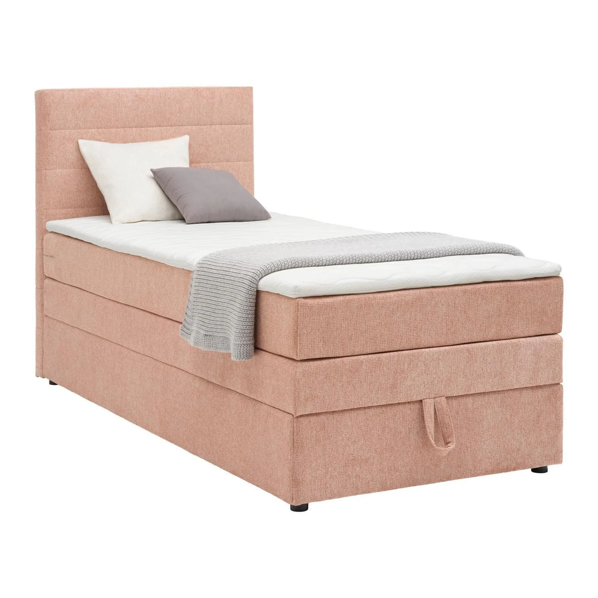 Boxspringbett Palma in Rosa ca. 90x200cm mit Topper