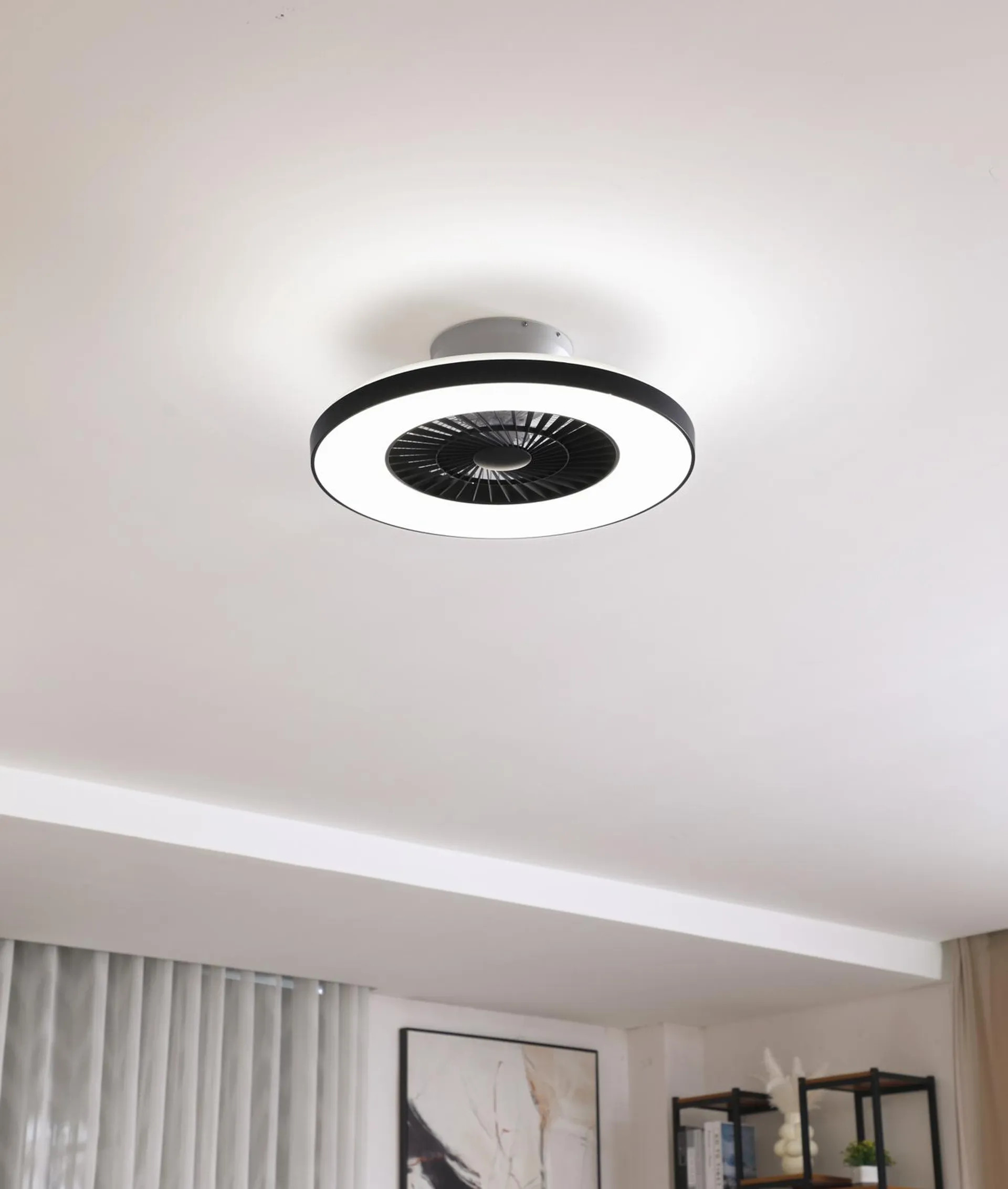 Lindby Smart LED-Deckenventilator Paavo schwarz leise Tuya