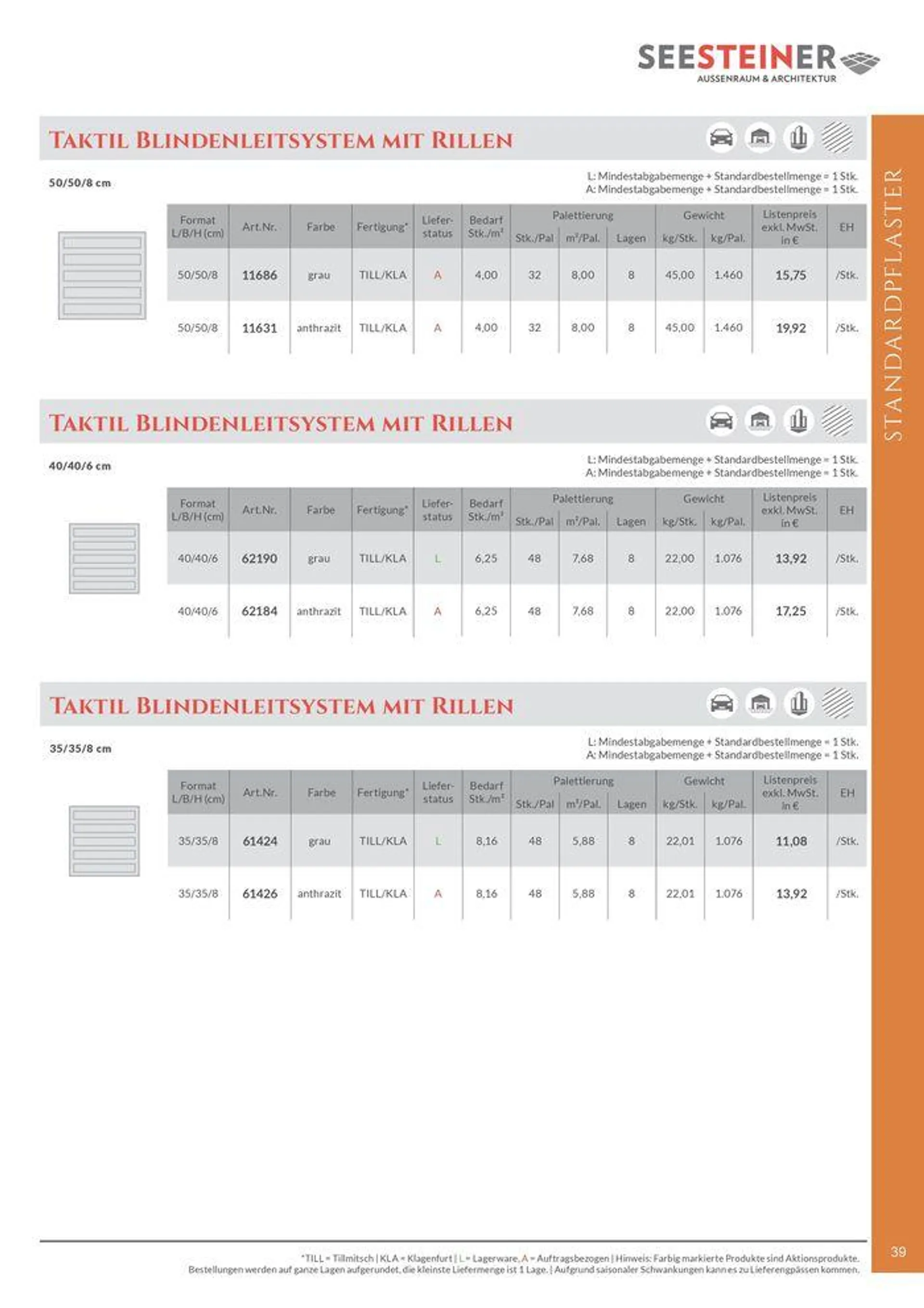 Preis Liste 2024 von 31. Mai bis 31. Dezember 2024 - Flugblätt seite  41