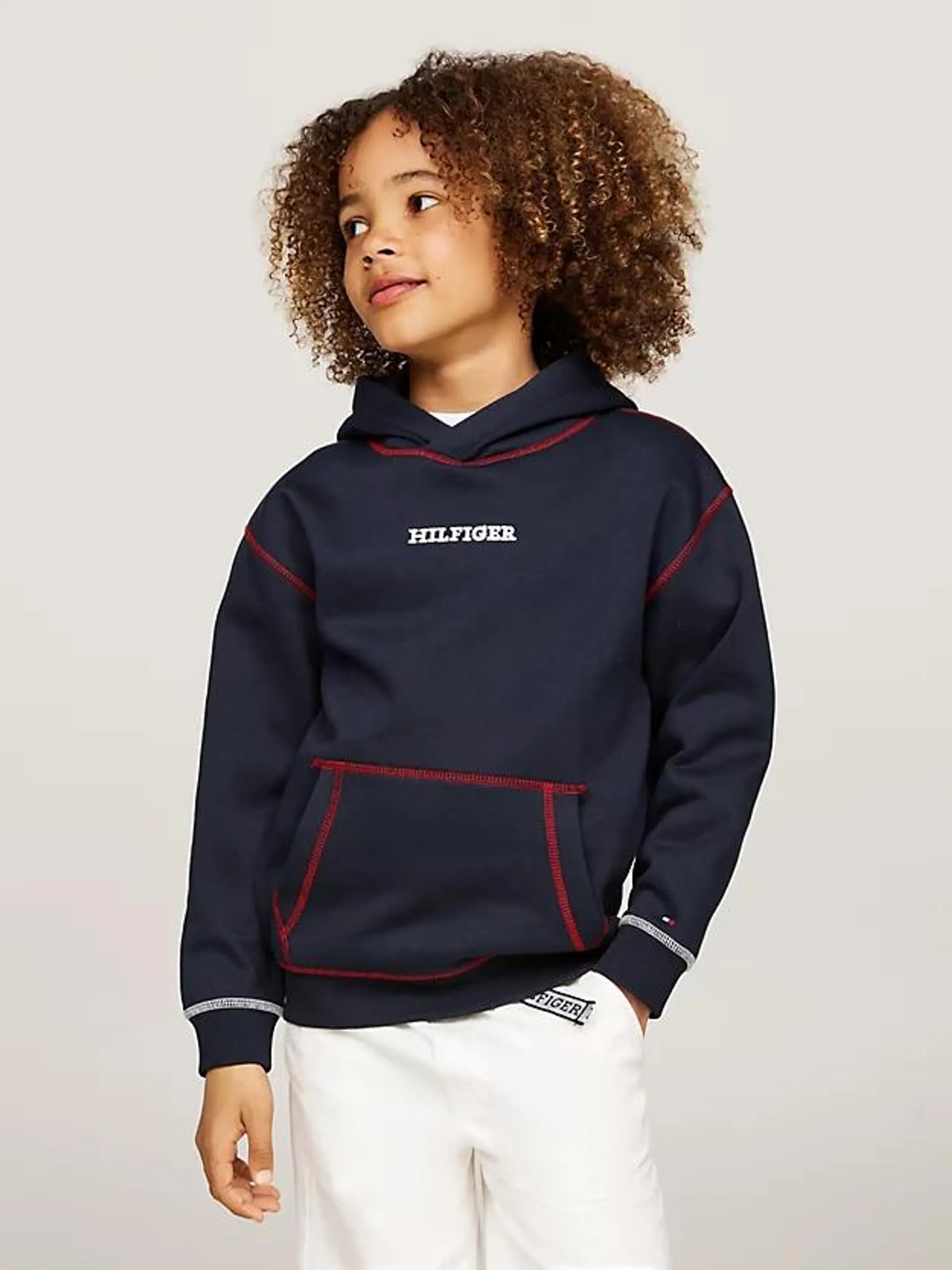 Hilfiger Monotype Fleece-Hoodie mit Logo