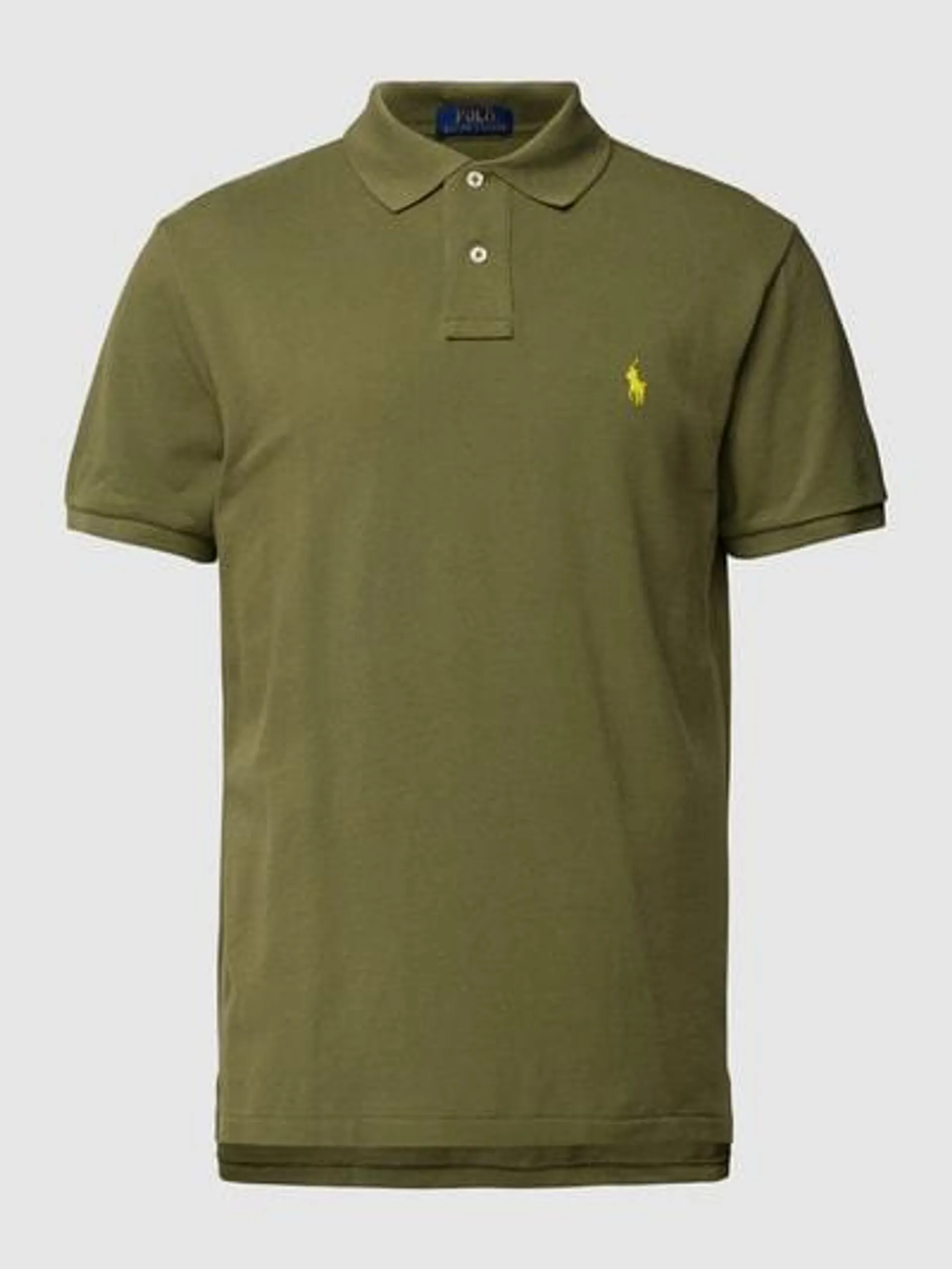 Regular Fit Poloshirt mit unifarbenem Design in dunkelgruen