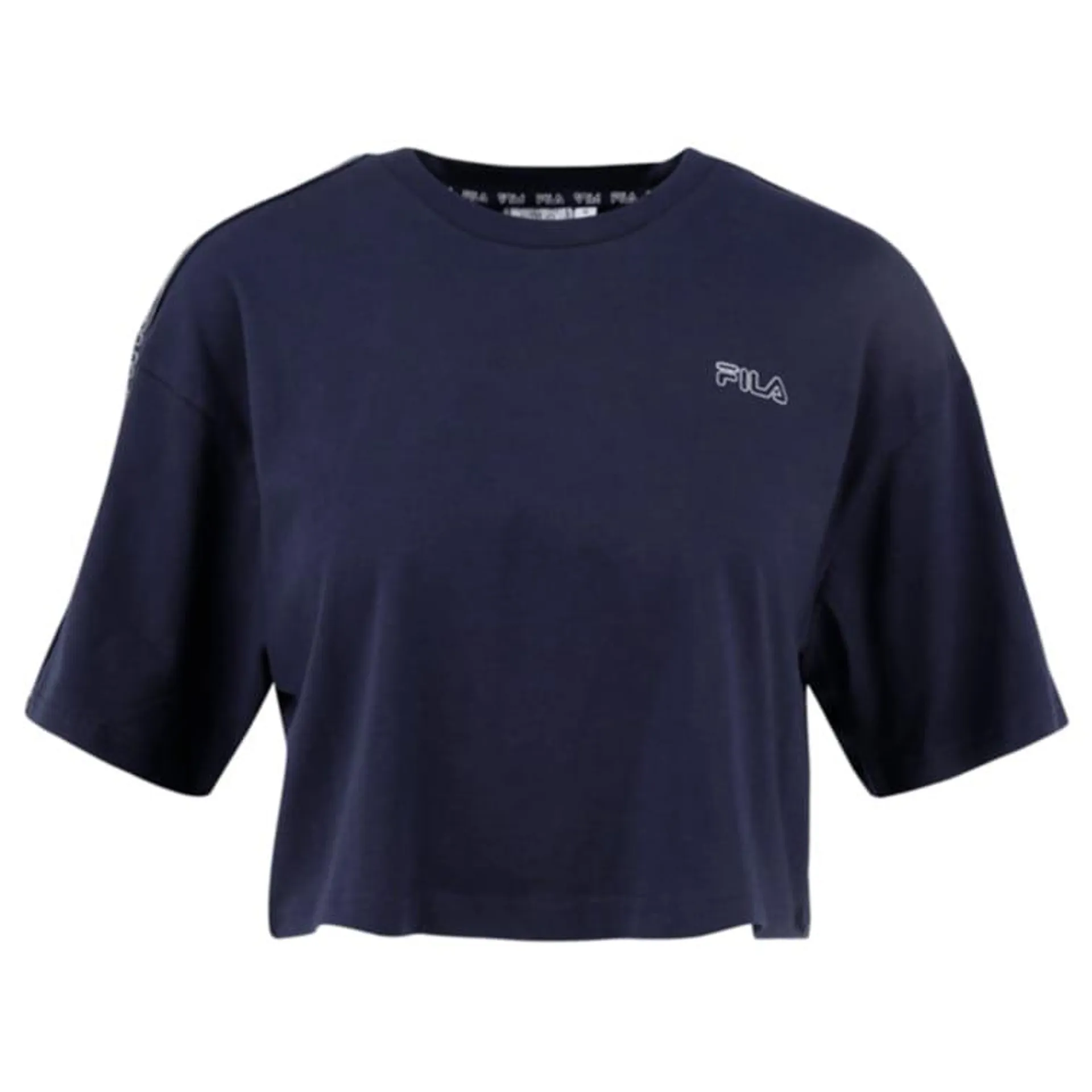 Fila Damen T-Shirt Mari - Cropped Tee, Crewneck, Rundhals, Kurzarm, Logo-Print
