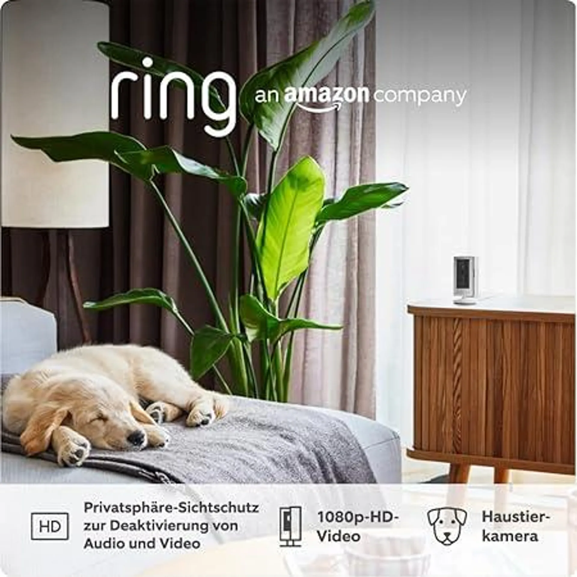 Ring Innenkamera (Indoor Camera 2. Gen.) | Überwachungskamera für den Innenbereich | 1080p-HD-Video, Privatsphäre-Sichtschutz, WLAN, ideal für Haustiere | Mini Sicherheitskamera zur Selbstinstallation