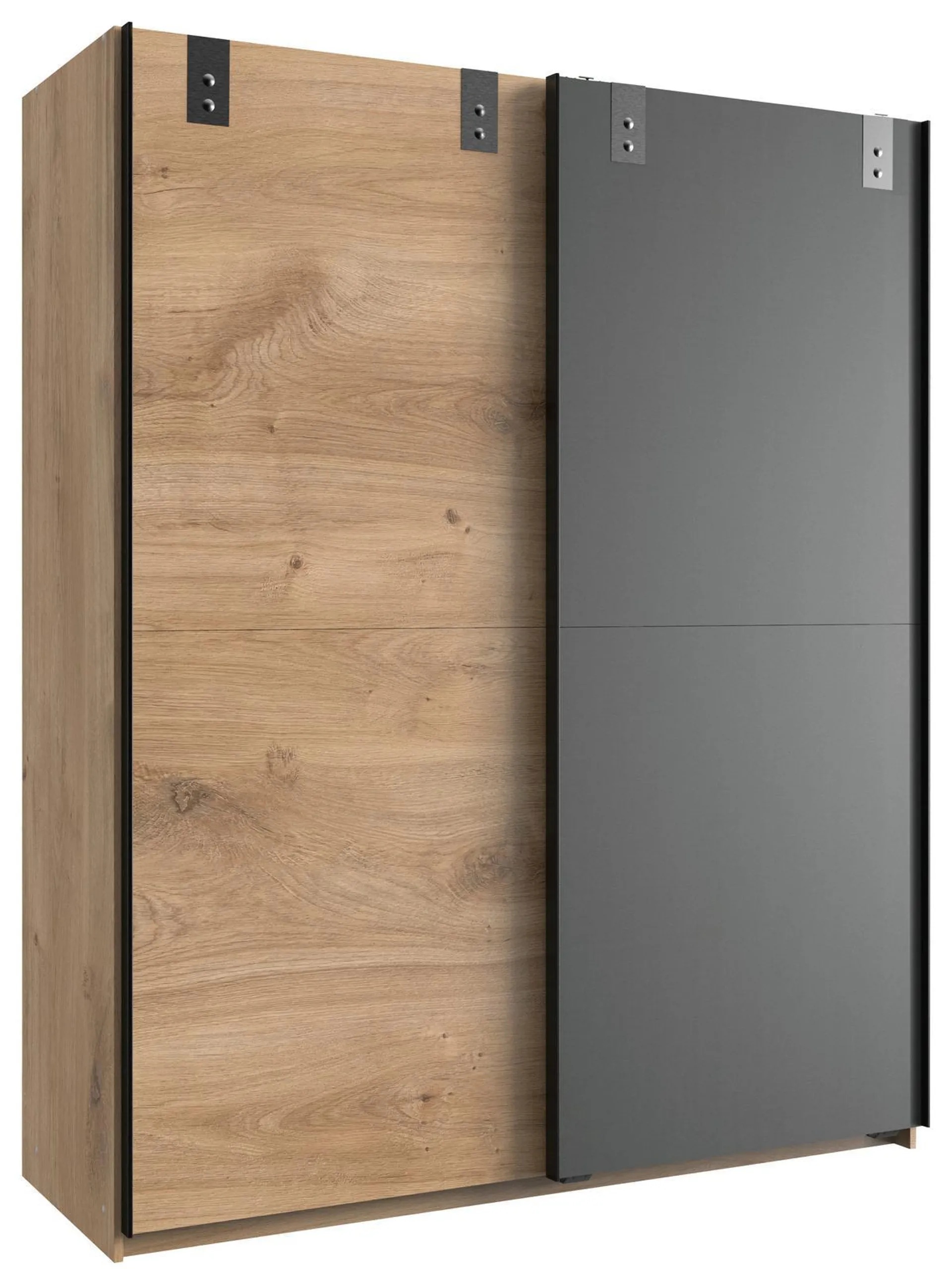 MID.YOU Schwebetürenschrank B: 135 cm Liverpool, Eiche Dekor/Graphit
