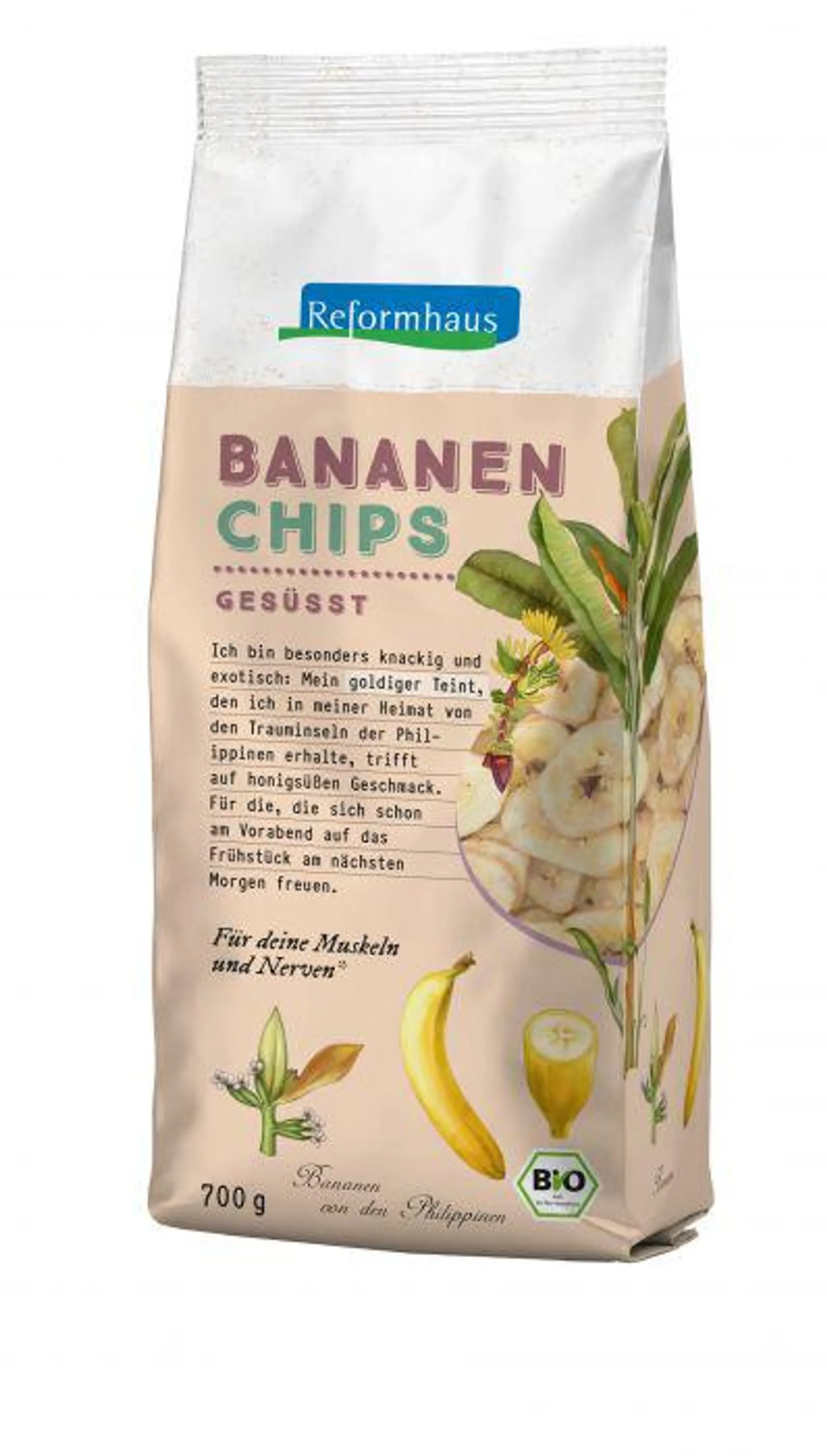 Reformhaus Bananen-Chips gesüßt bio 700g