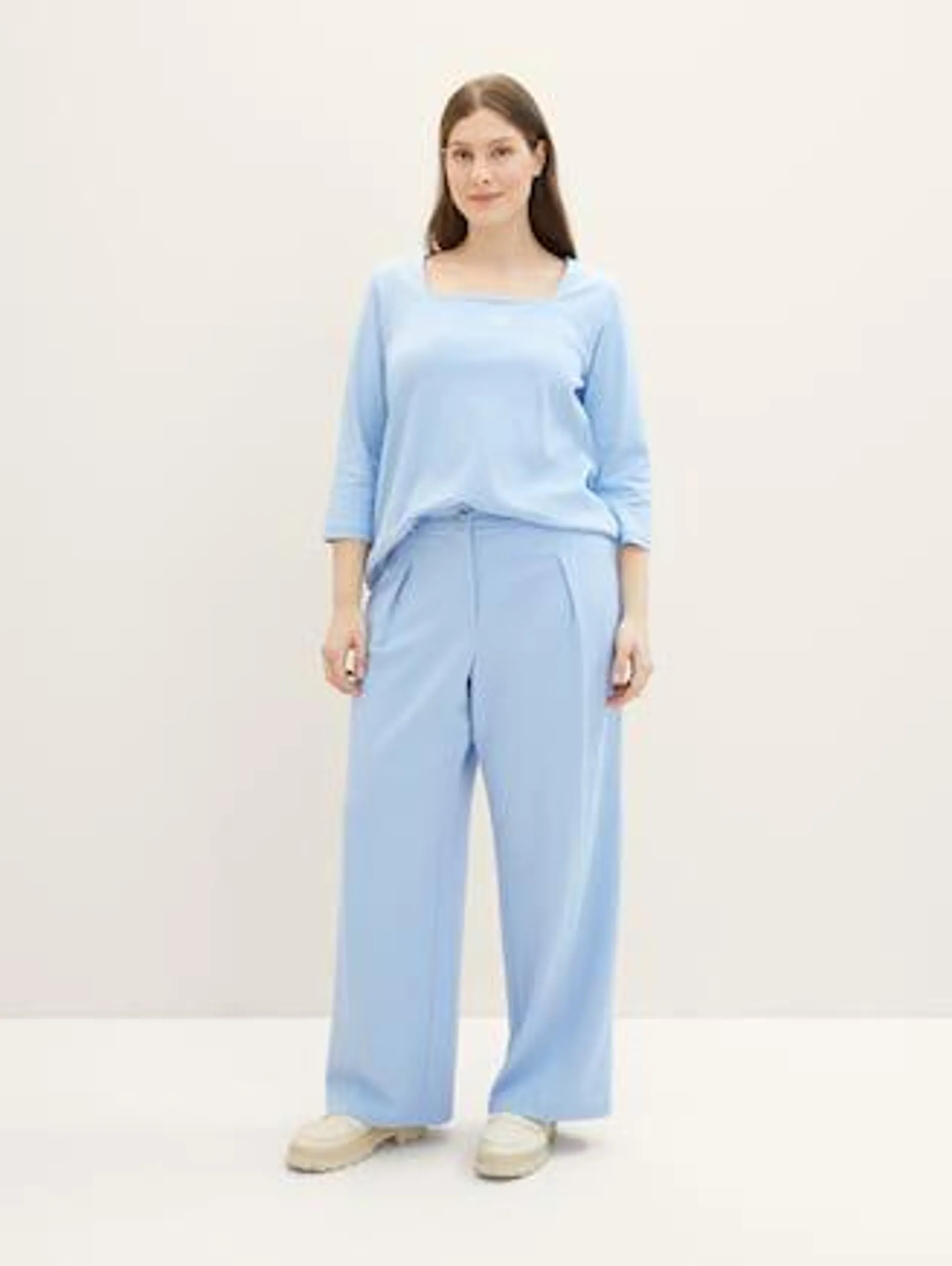 Plus - Wide-leg trousers with recycled polyester