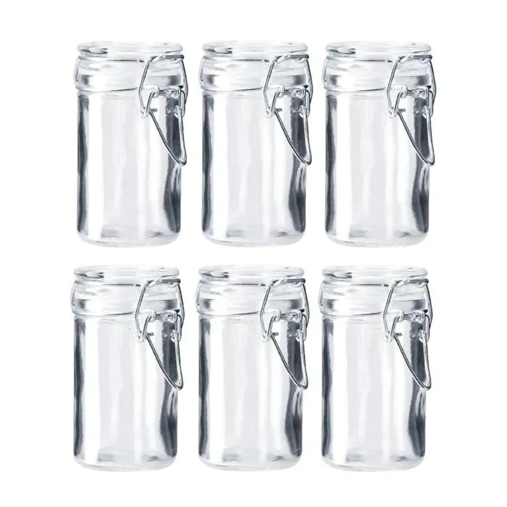 6er Set Vorratsglas mit Bügelverschluss, 75 ml