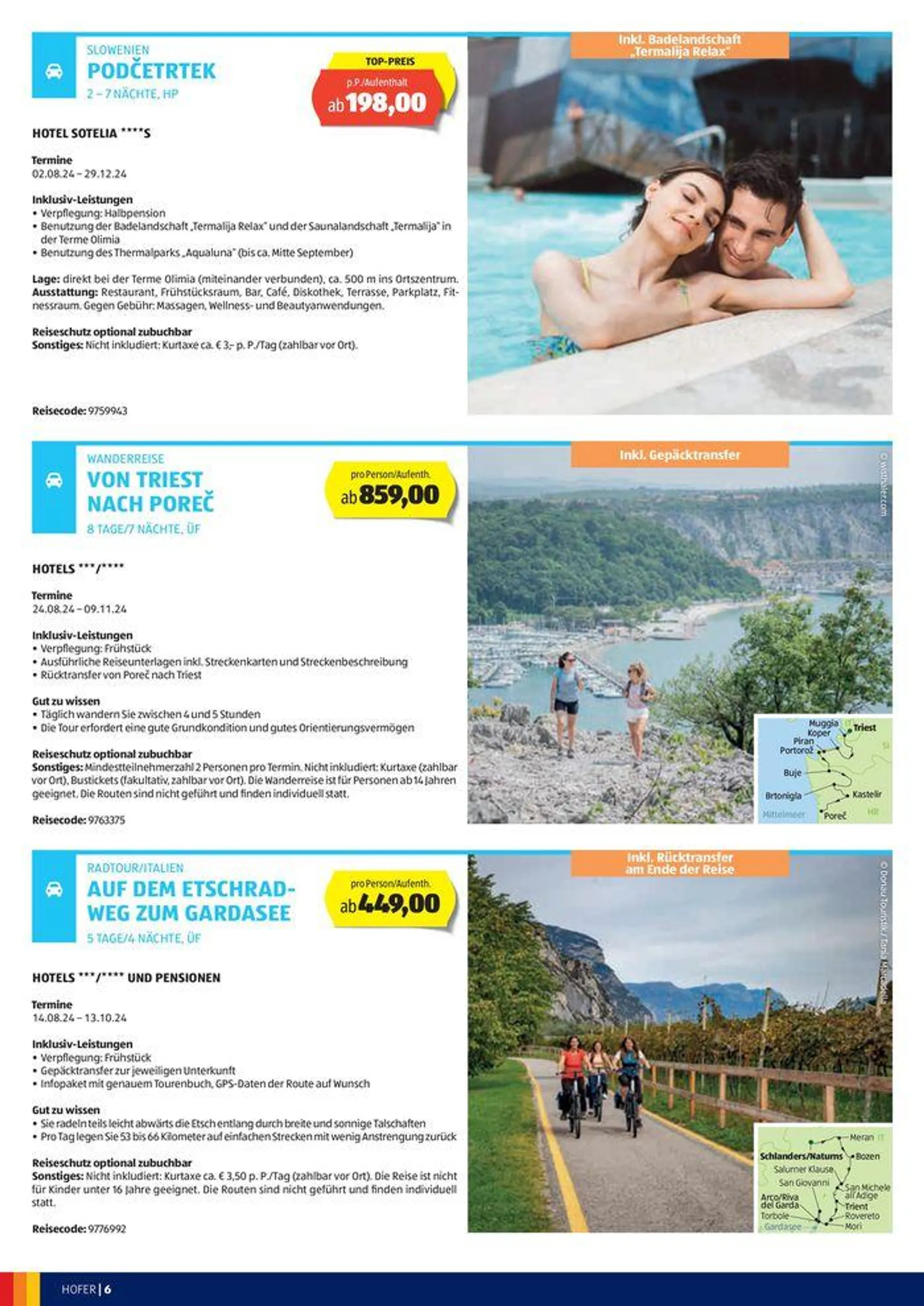Blättern Sie online im HOFER REISEN Katalog von 1. August bis 15. August 2024 - Flugblätt seite  6