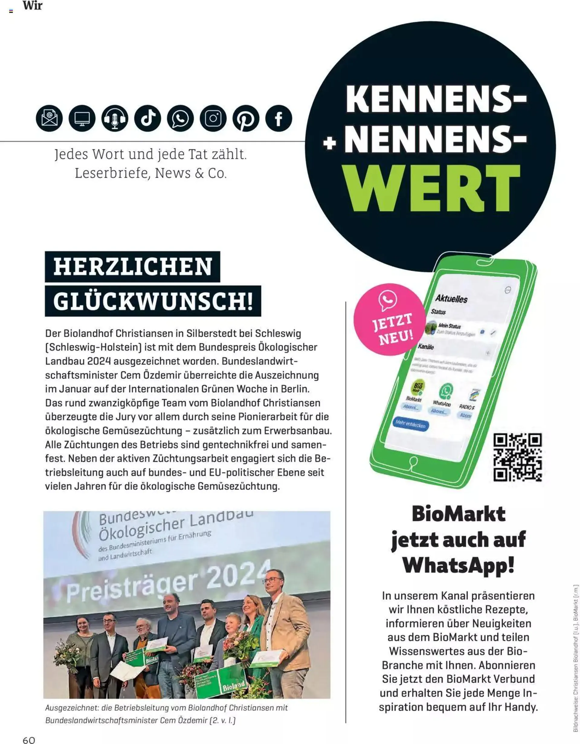 Denns BioMarkt KREO Magazin von 15. April bis 31. Dezember 2024 - Flugblätt seite  60