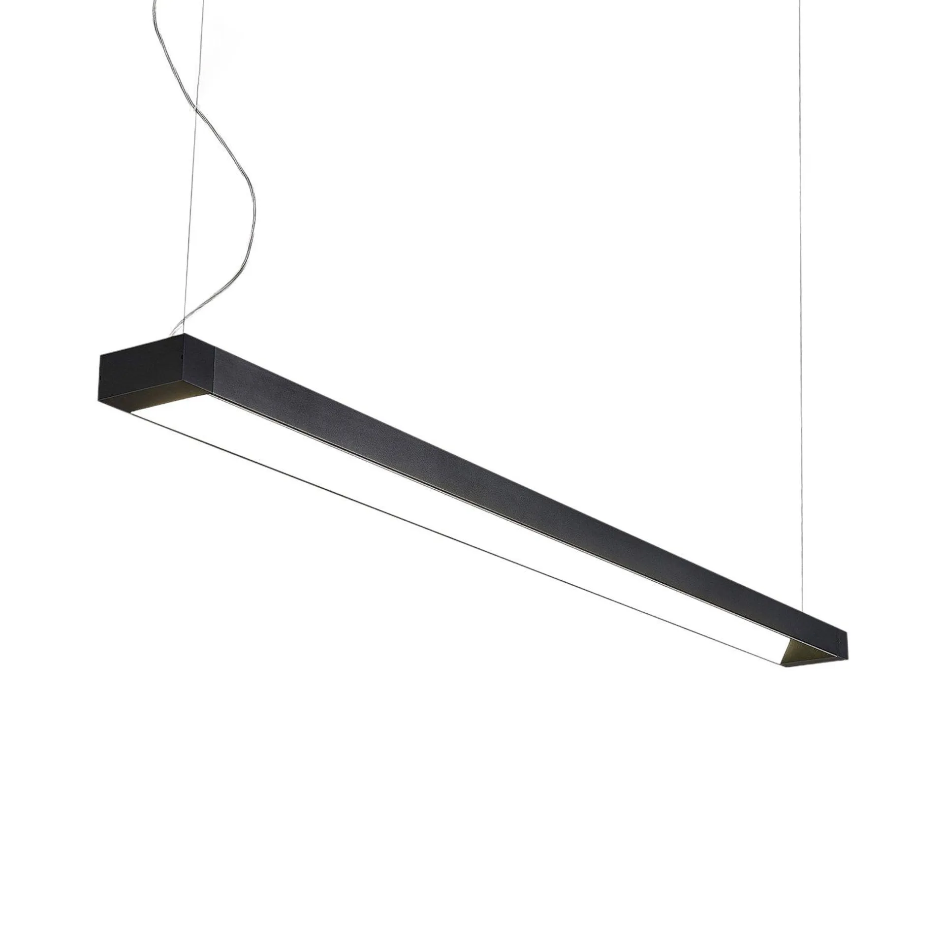 Arcchio Cuna LED-Pendellampe, schwarz, eckig 162cm