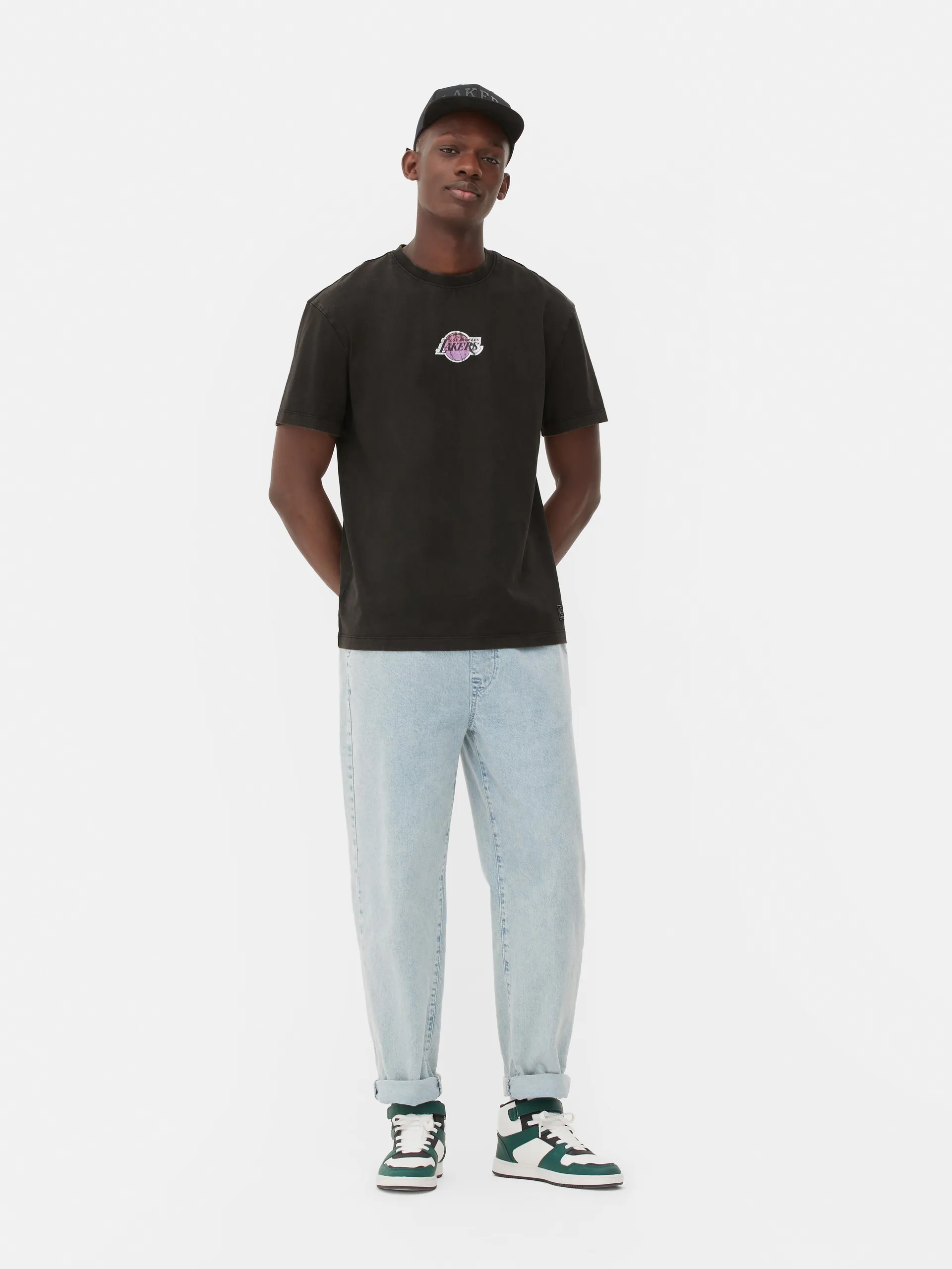 Verwaschenes „NBA Los Angeles Lakers“ T-Shirt