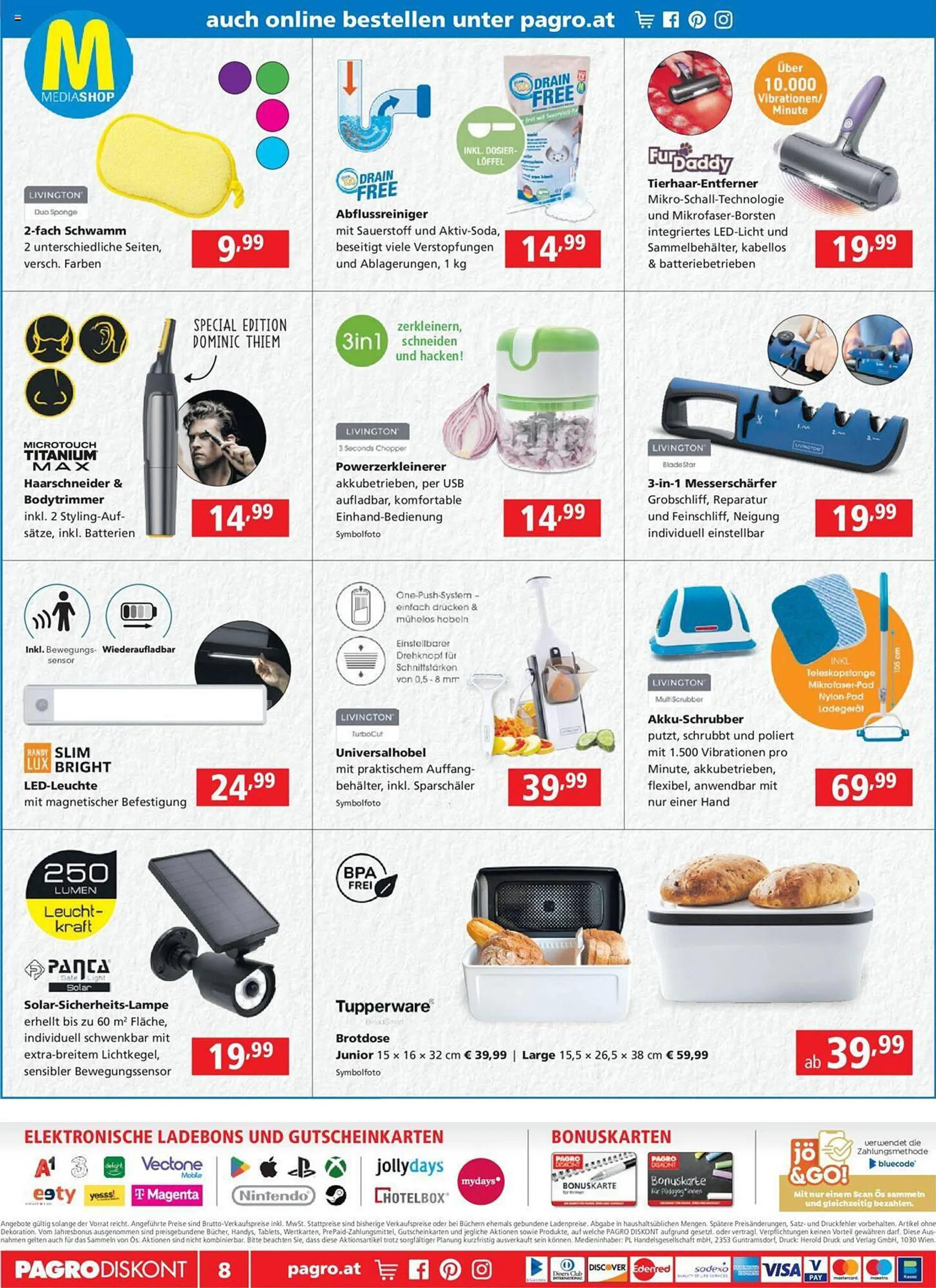Pagro Diskont Flugblatt von 21. September bis 27. September 2023 - Flugblätt seite  8