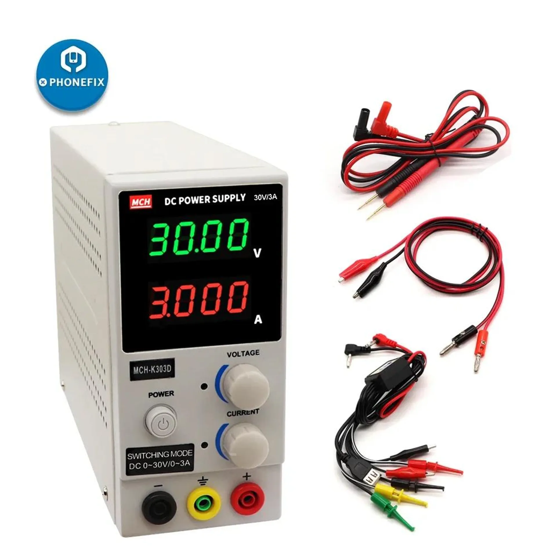 Adjustable DC Power Supply MCK-K303D MCH-K305D Switching Regulated Source Preset Current for Phone Repair Tool Laboratory Bench