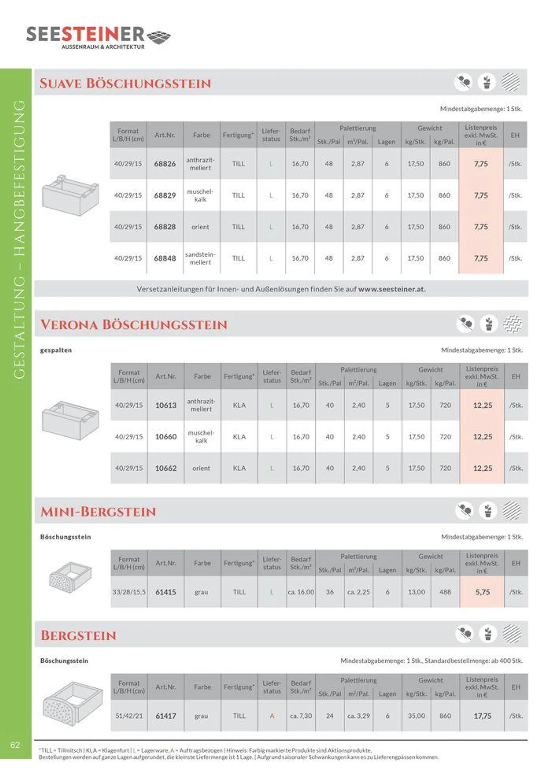 Preis Liste 2024 von 31. Mai bis 31. Dezember 2024 - Flugblätt seite  64