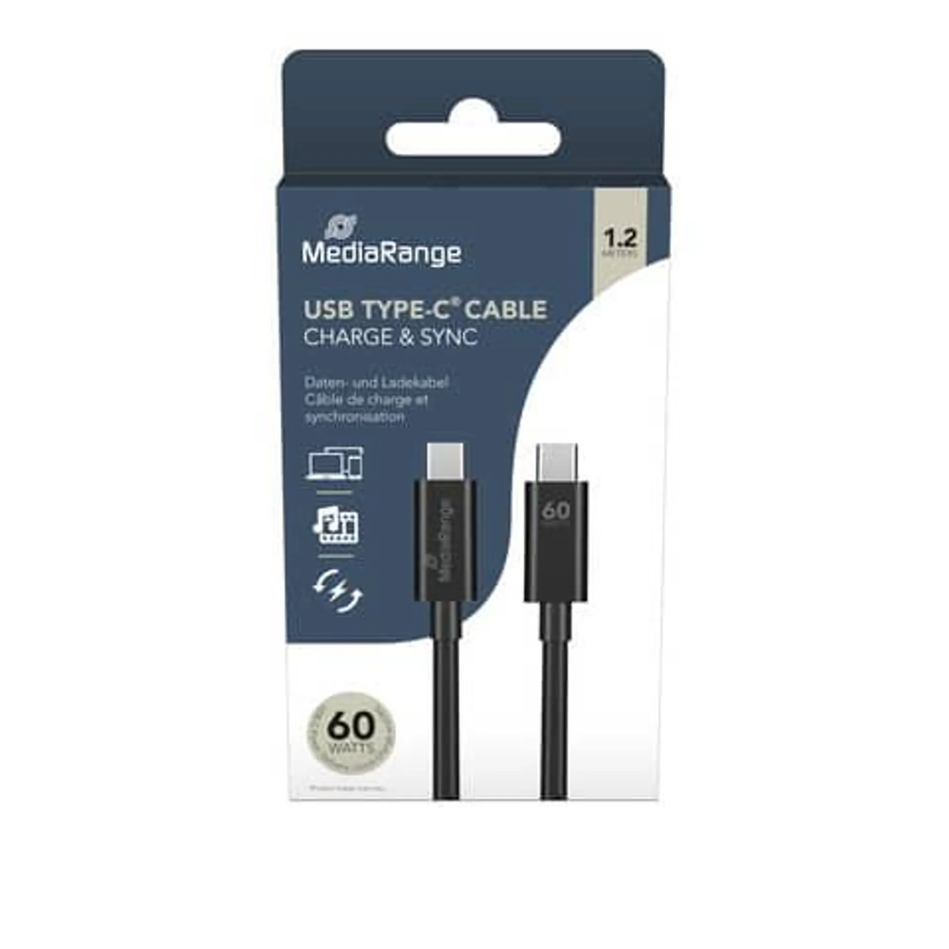 USB Type-C Lade- und Datenkabel USB 3.0 schwarz MEDIARANGE MRCS213