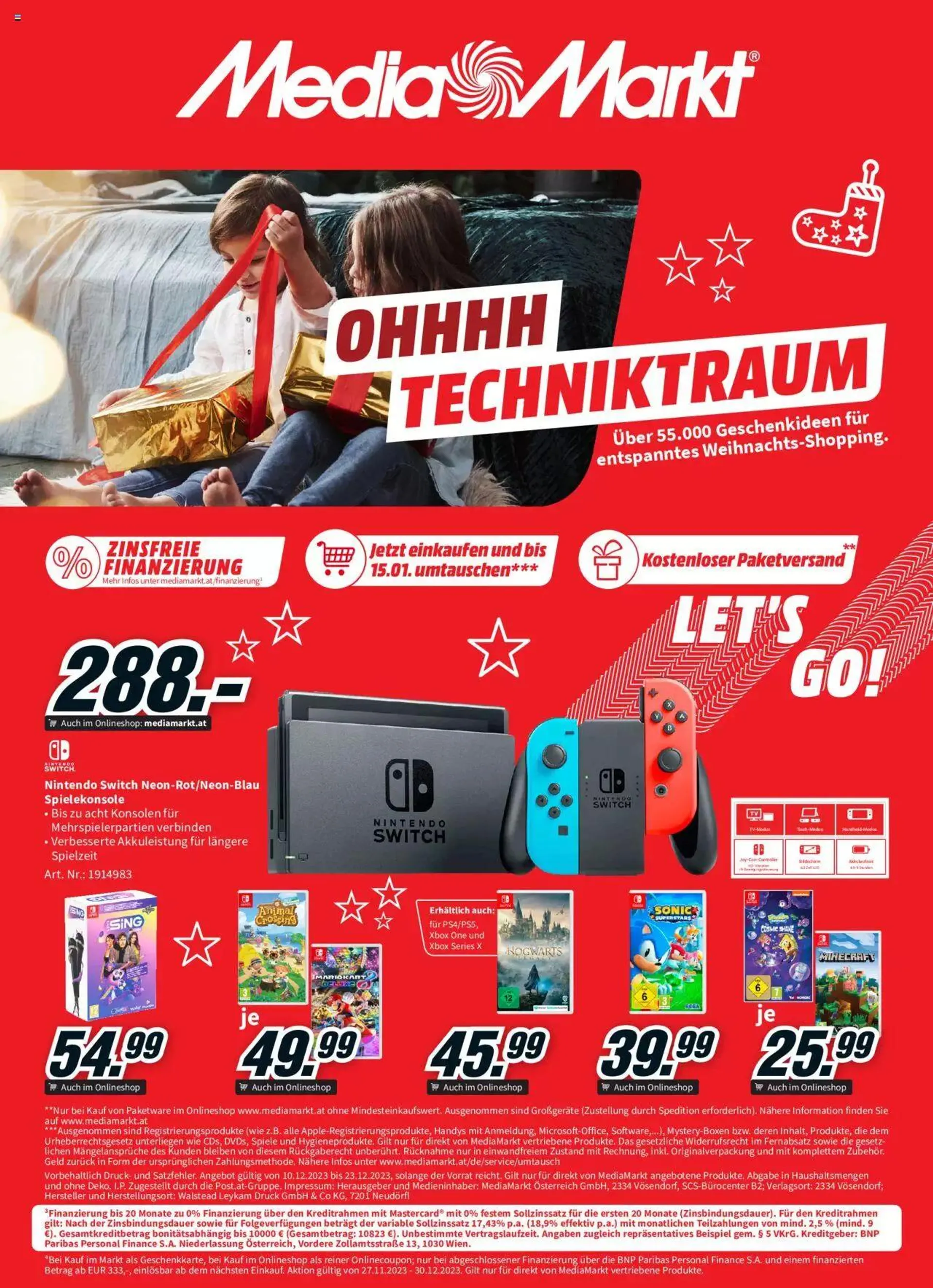 Media Markt Angebote von 11. Dezember bis 15. Jänner 2024 - Flugblätt seite  