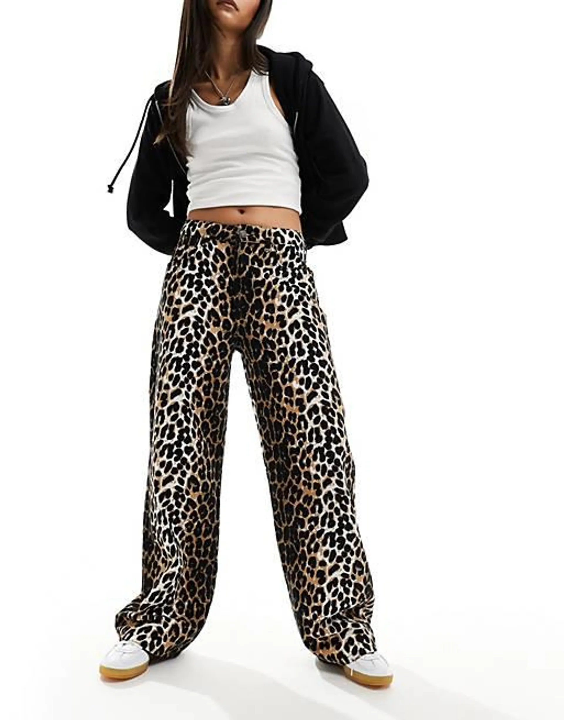 ASOS DESIGN Dad jean in leopard print