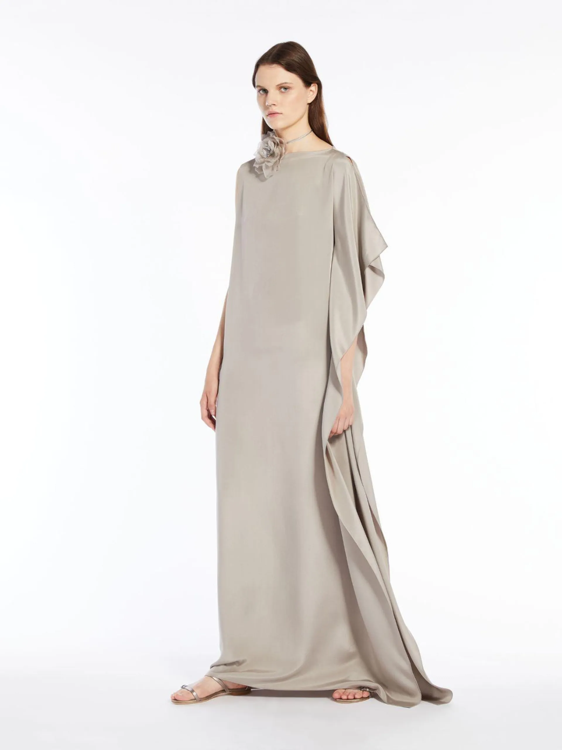 One-Shoulder-Kleid aus Crêpe de Chine