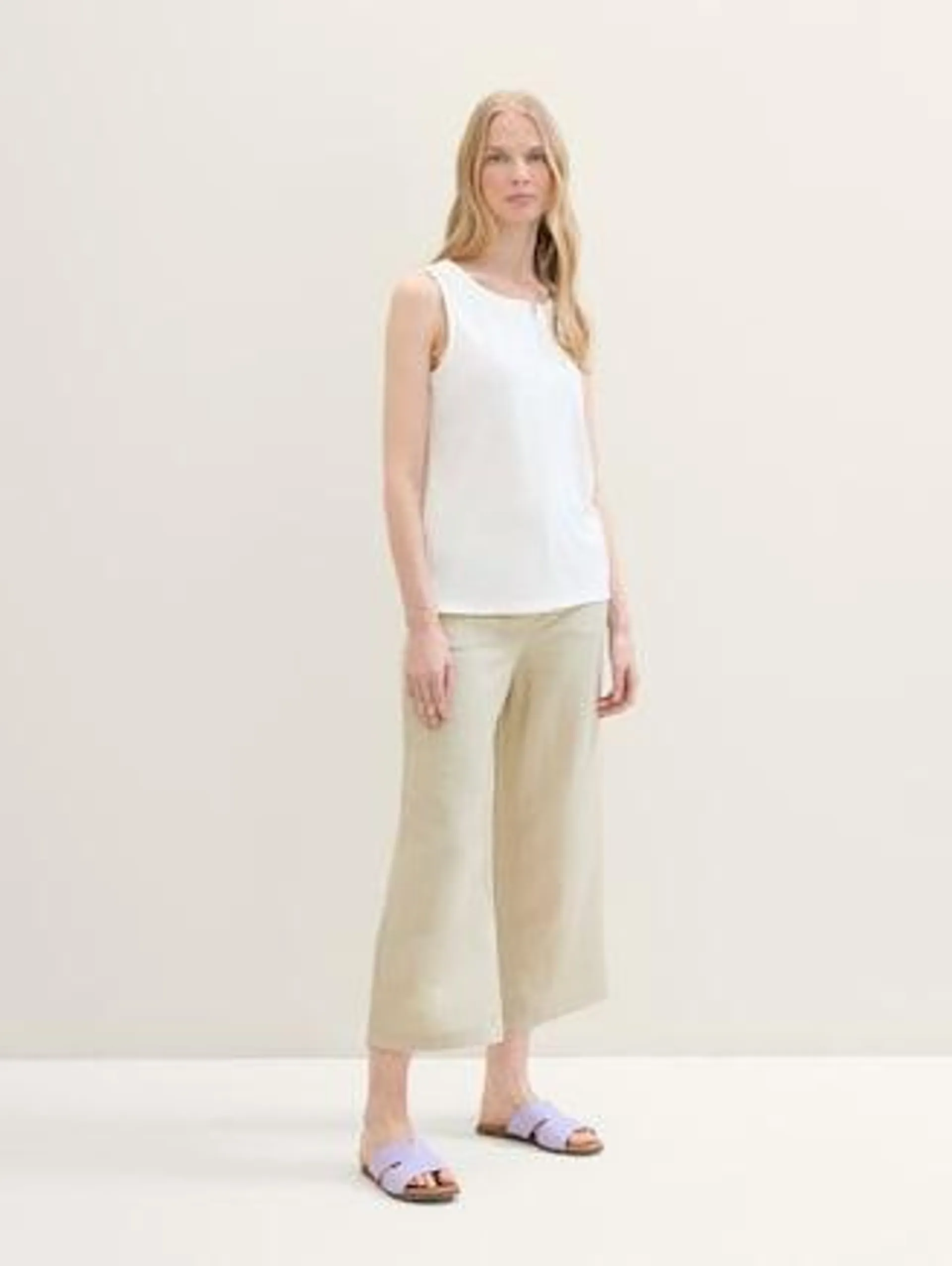 Culotte trousers with linen