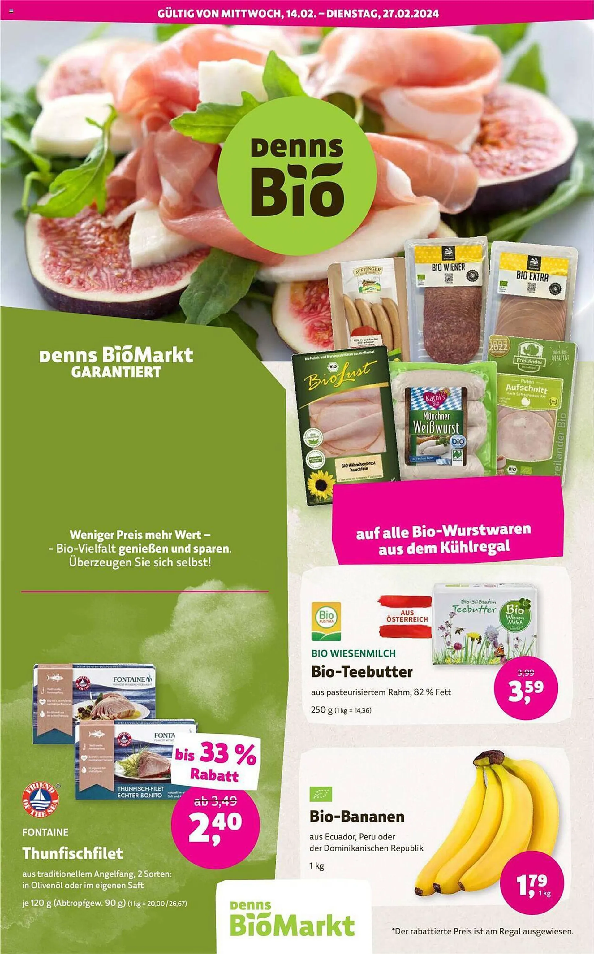 Denn's Biomarkt Flugblatt von 14. Februar bis 27. Februar 2024 - Flugblätt seite  