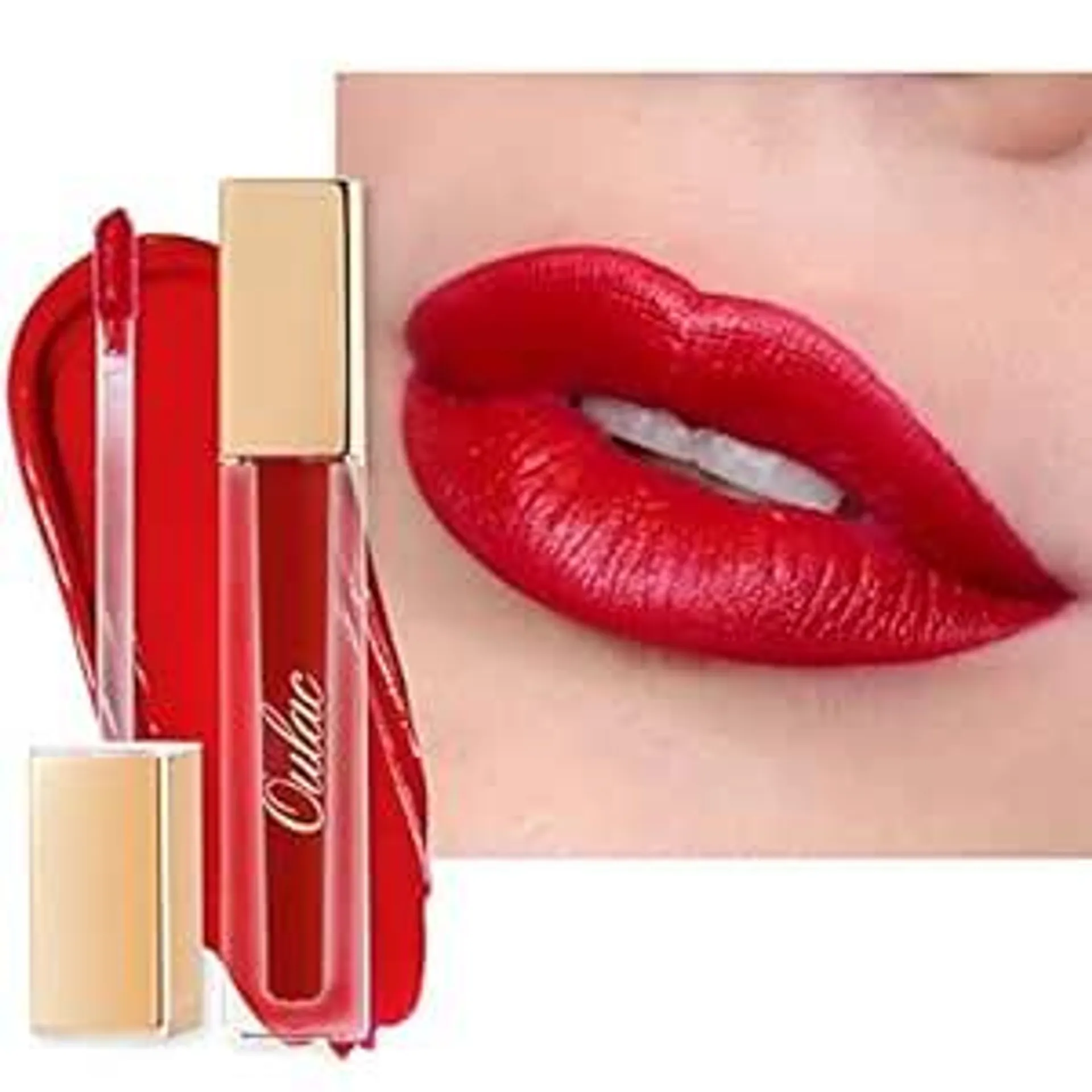 Oulac Lippenstift Rot Matt Langanhaltender, Roter Lippenstifte, Wasserfester mit Kussechter, No-Transfer, Flüssig Cremige Textur, Hochpigmentiert, Matte Ink, Lasting Tint, Vegan, 4,5 ml (M02)