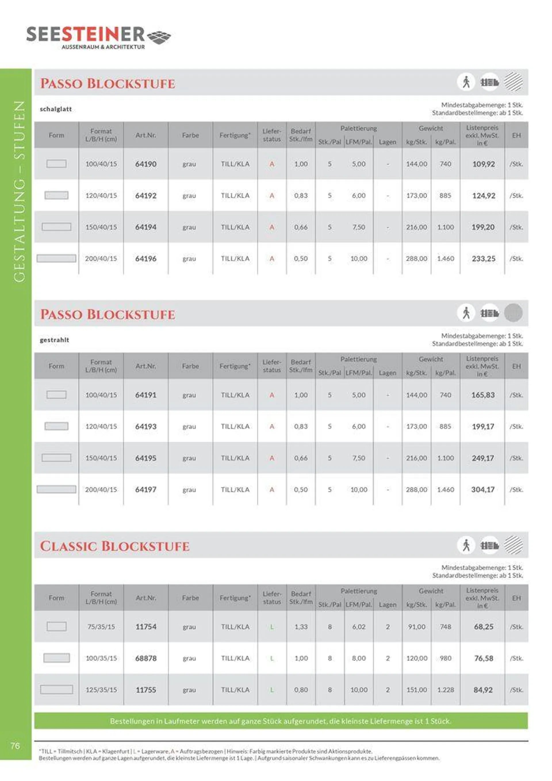 Preis Liste 2024 von 31. Mai bis 31. Dezember 2024 - Flugblätt seite  78