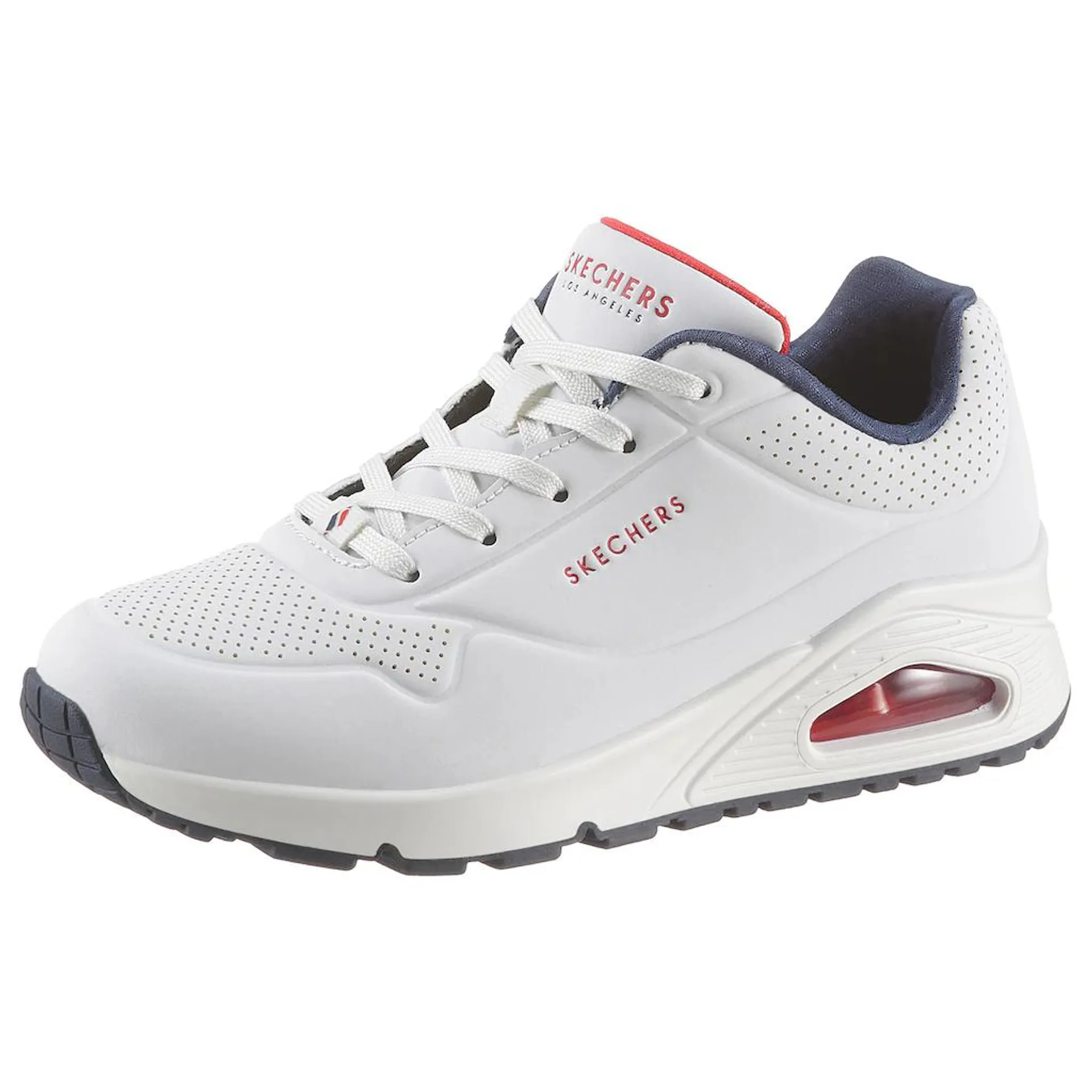 Skechers Wedgesneaker »Uno - Stand on Air«, mit feiner Perforation, Freizeitschuh, Halbschuh, Schnürschuh