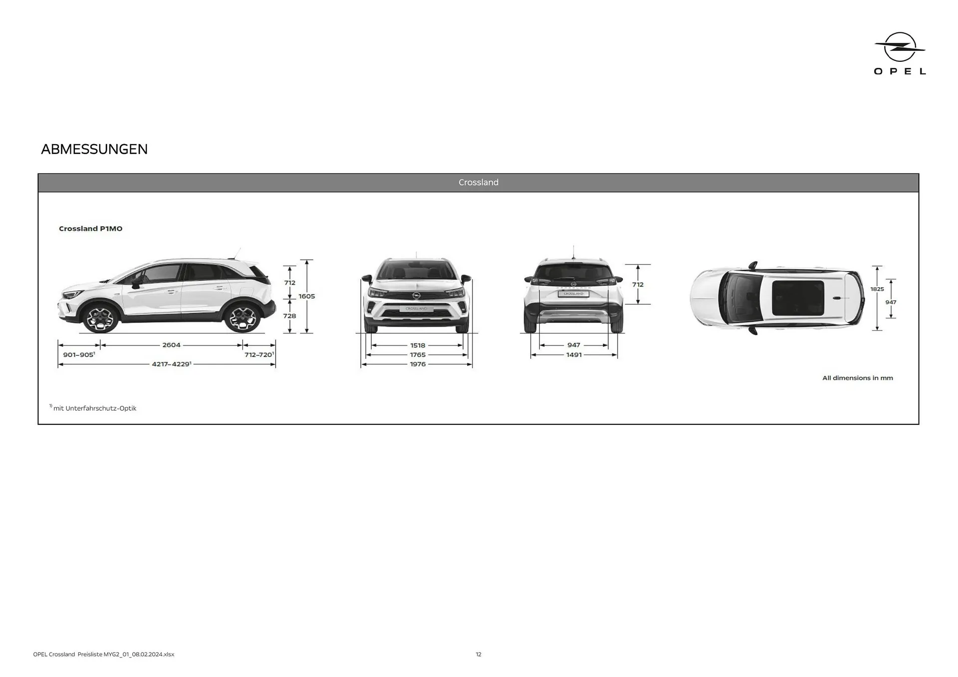 Opel Crossland Flugblatt von 16. Mai bis 15. Mai 2025 - Flugblätt seite  12