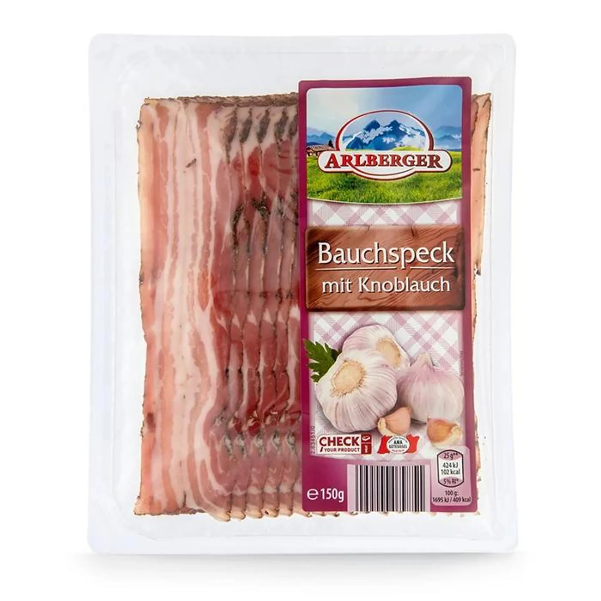 ARLBERGER Bauchspeck geschnitten, Knoblauch