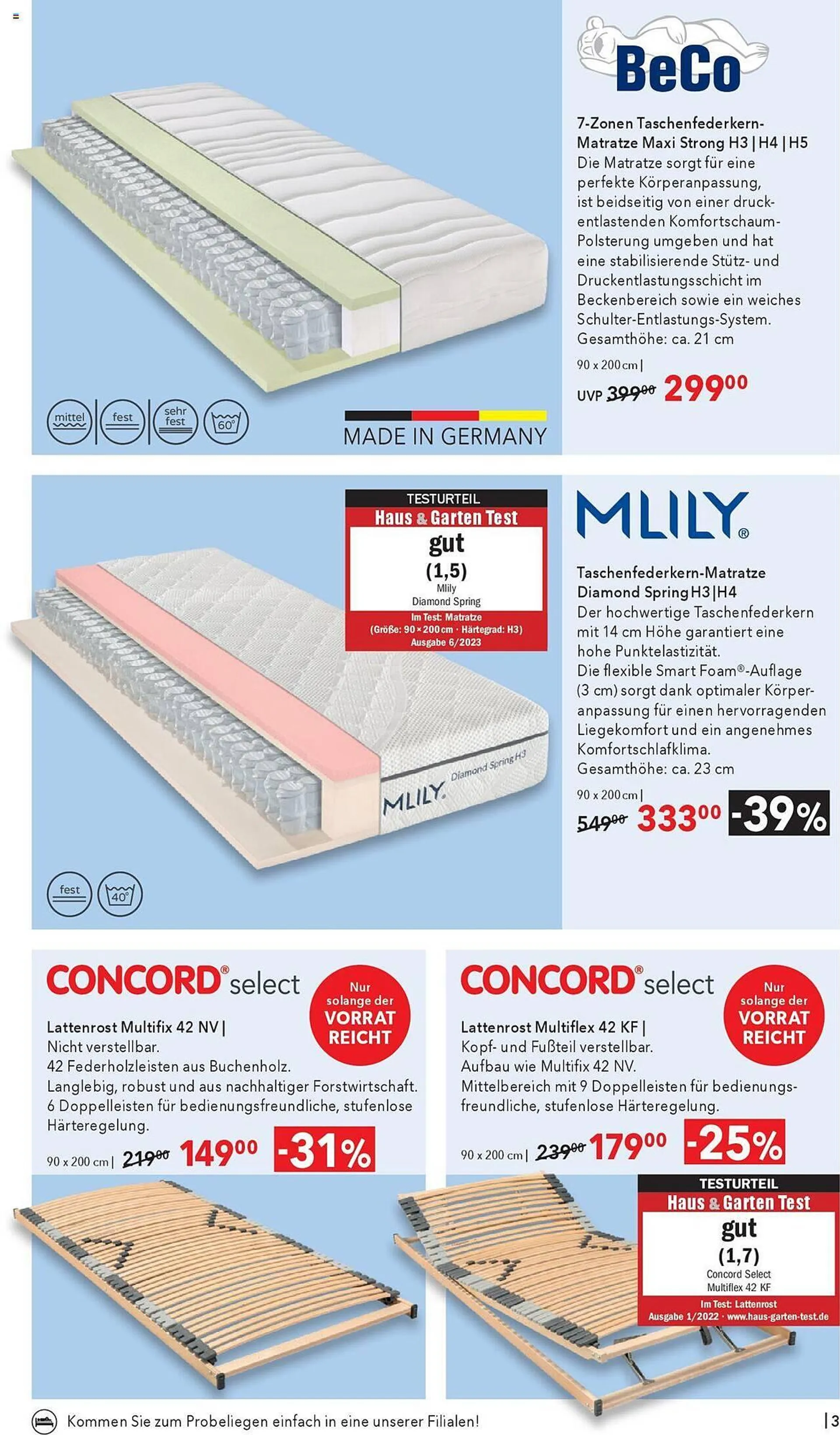 Matratzen Concord Flugblatt von 25. September bis 29. Oktober 2024 - Flugblätt seite  3