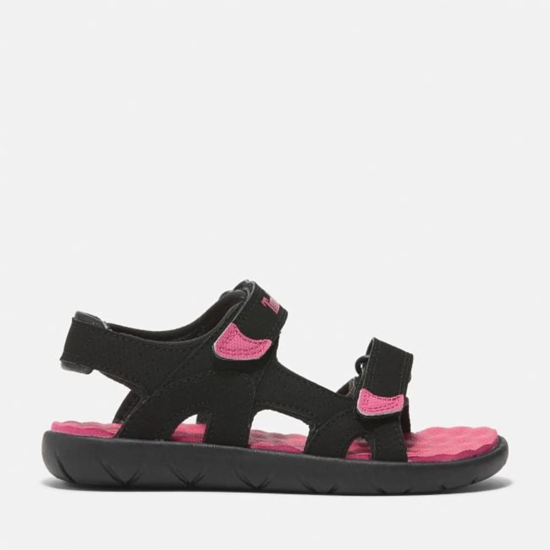 Perkins Row Sandale mit 2 Riemchen für Kinder in Schwarz und Pink