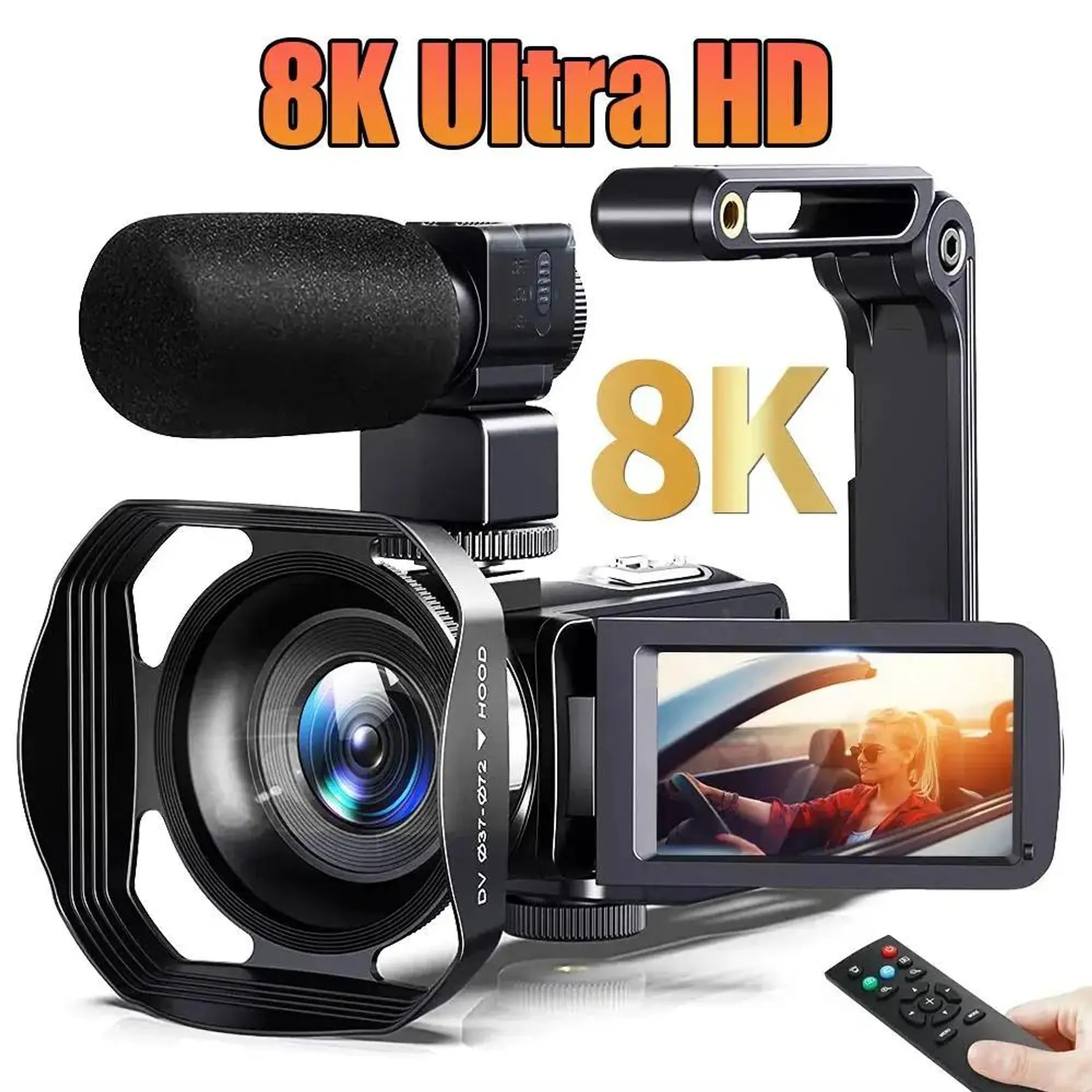 8K Video Camera 64MP HD Digital Camcorder 18X igital Zoom Digital Recorder 3 Inch LCD Touch Screen Portable Recording Camcorder