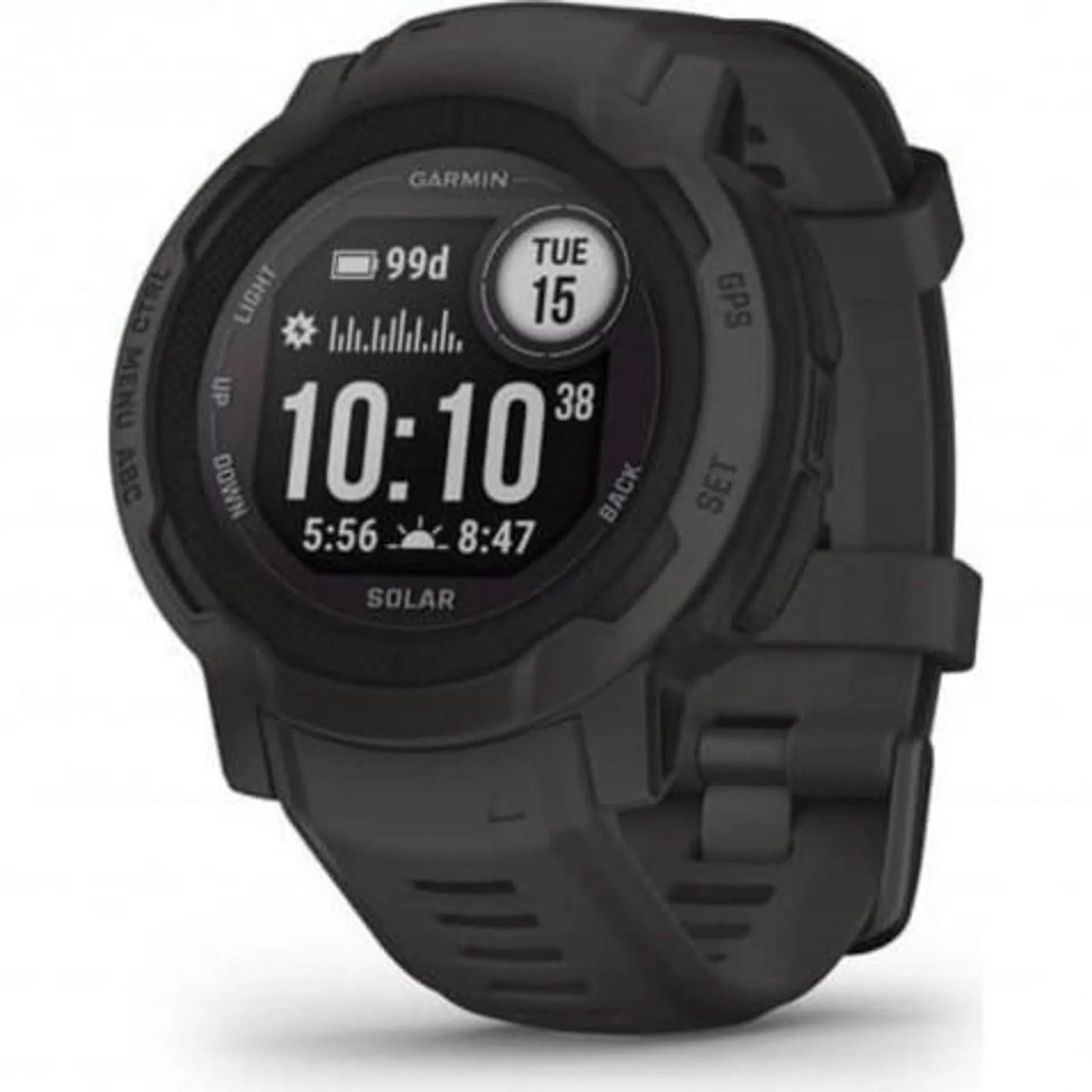 Garmin Instinct 2 Solar Schiefergrau 010-02627-00 GPS-Outdoor-Smartwatch 45mm, Silikonarmband