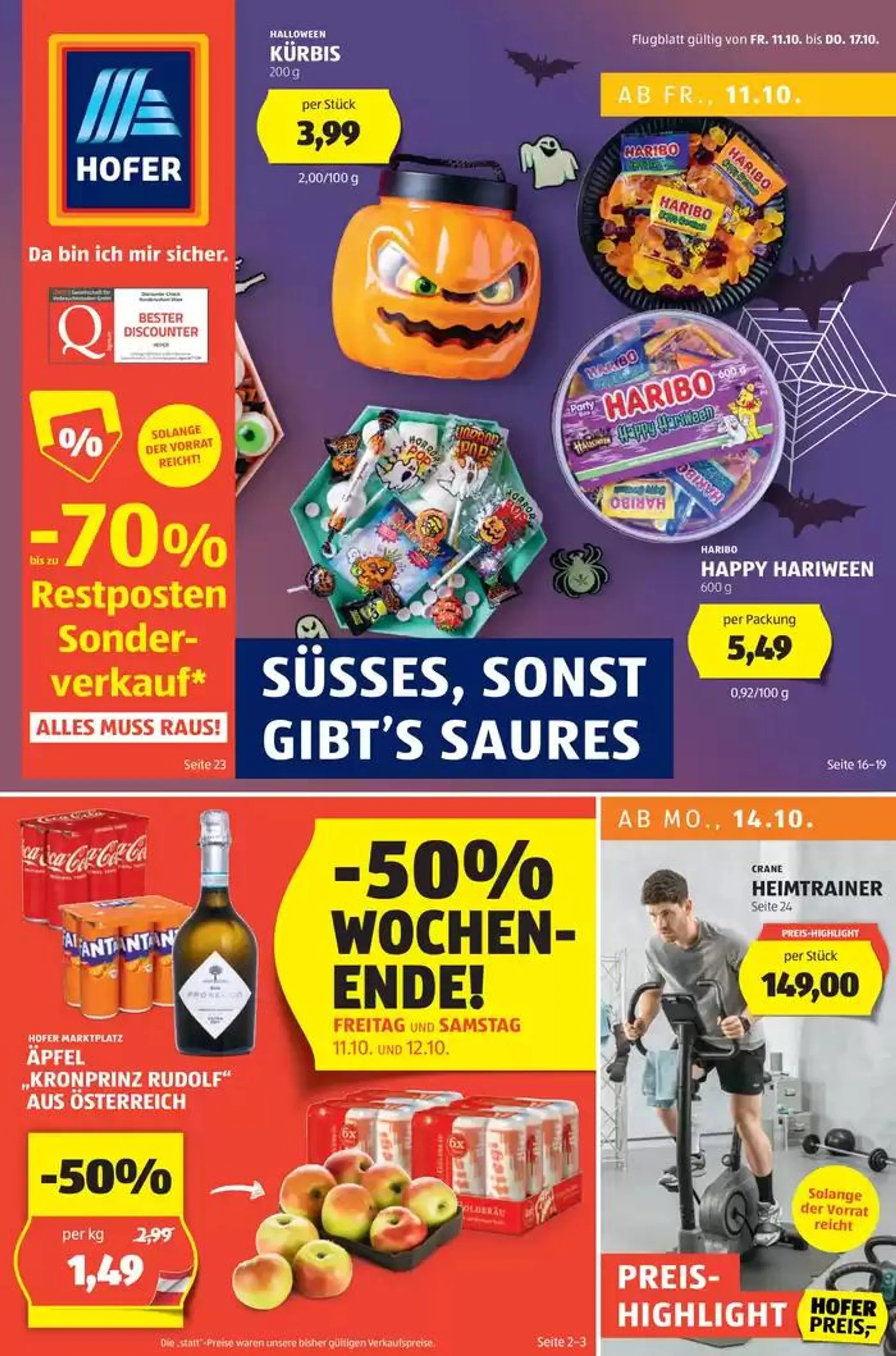 Blättern Sie online im HOFER Flugblatt von 10. Oktober bis 24. Oktober 2024 - Flugblätt seite  1