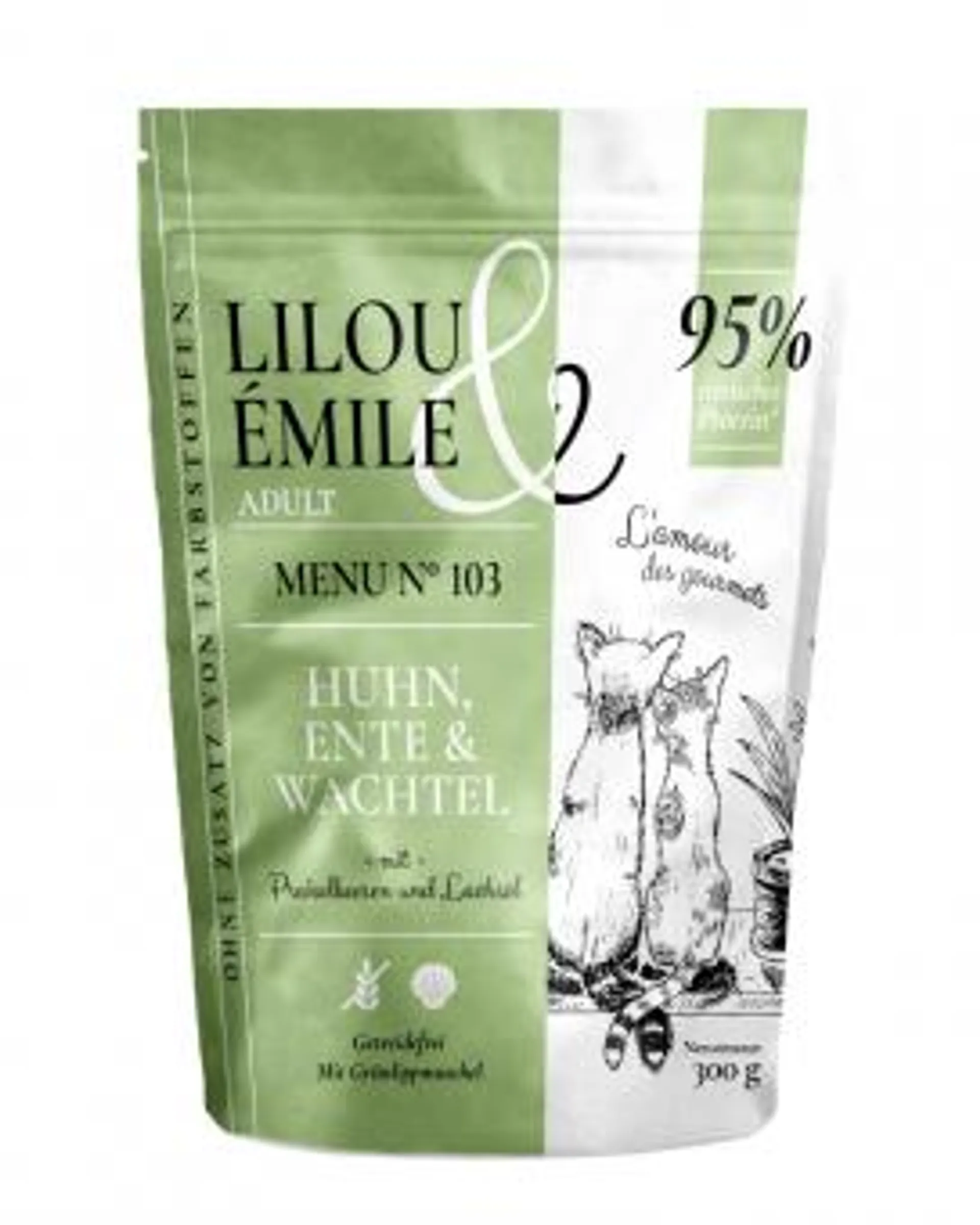 Lilou & Émile Menu No. 103 300g mit Wachtel, Huhn und Ente