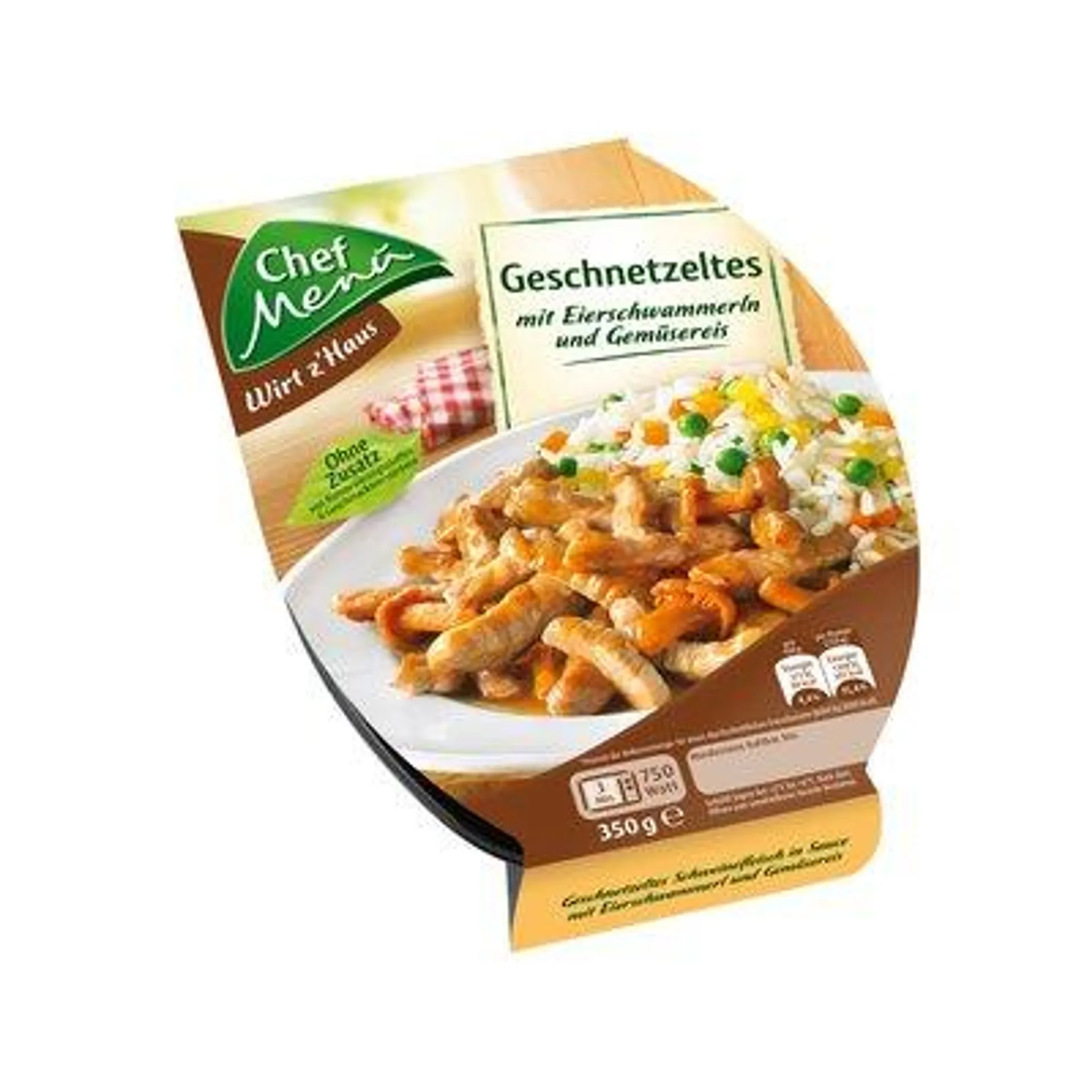 Chef Menü Geschnetzeltes mit Eierschwammerl