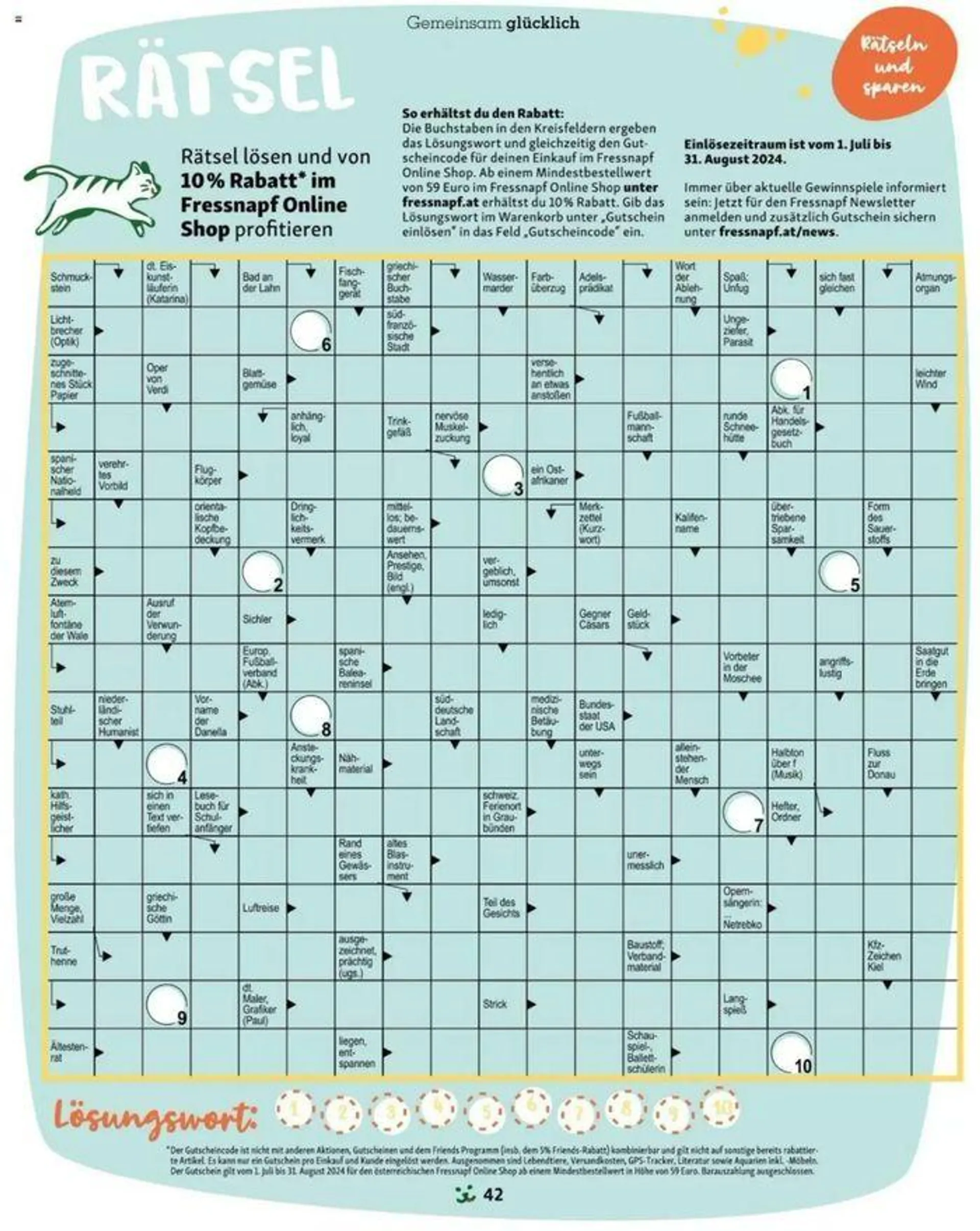 Fressnapf Magazin von 1. Juli bis 31. Juli 2024 - Flugblätt seite  42