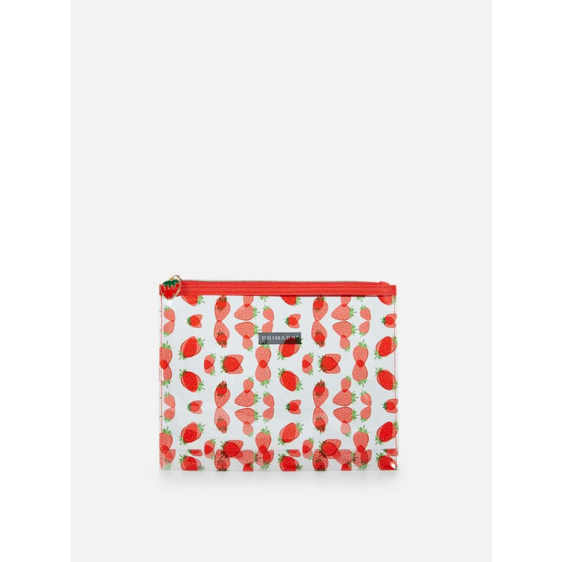 Durchsichtige Tasche mit Erdbeer-Print