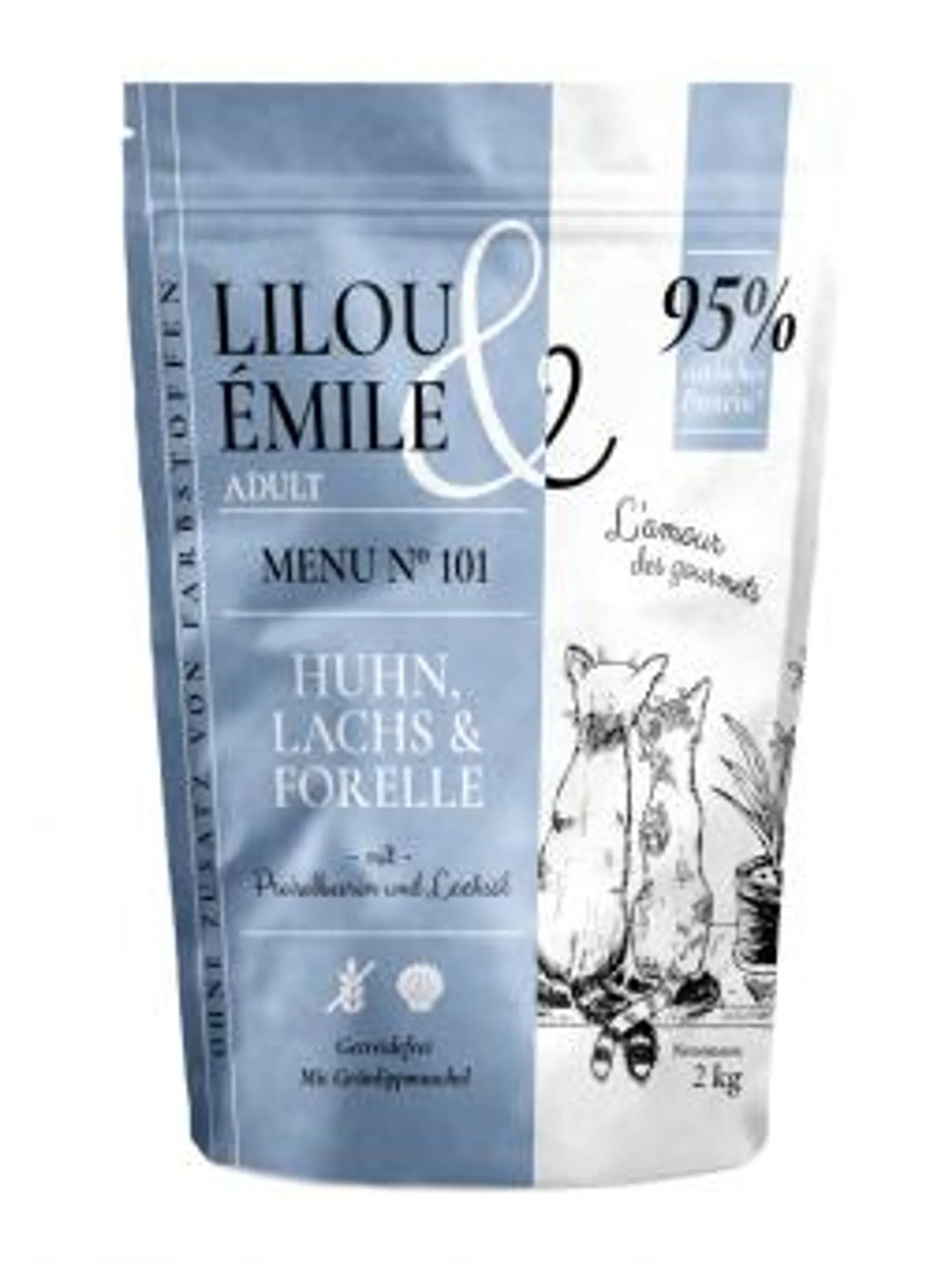 Lilou & Émile Menu No. 101 2kg mit Lachs, Forelle und Huhn