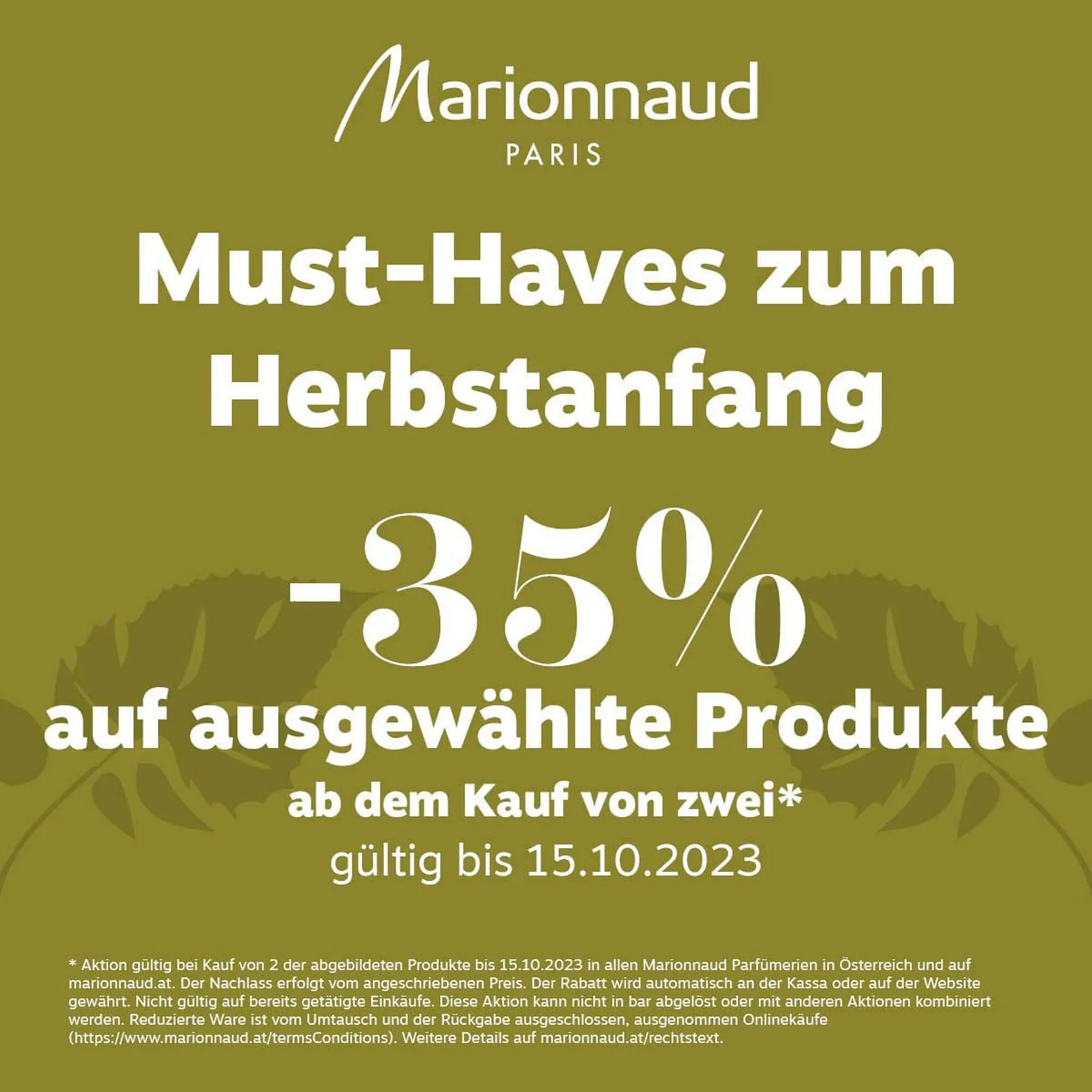 Marionnaud Flugblatt von 22. September bis 15. Oktober 2023 - Flugblätt seite  1